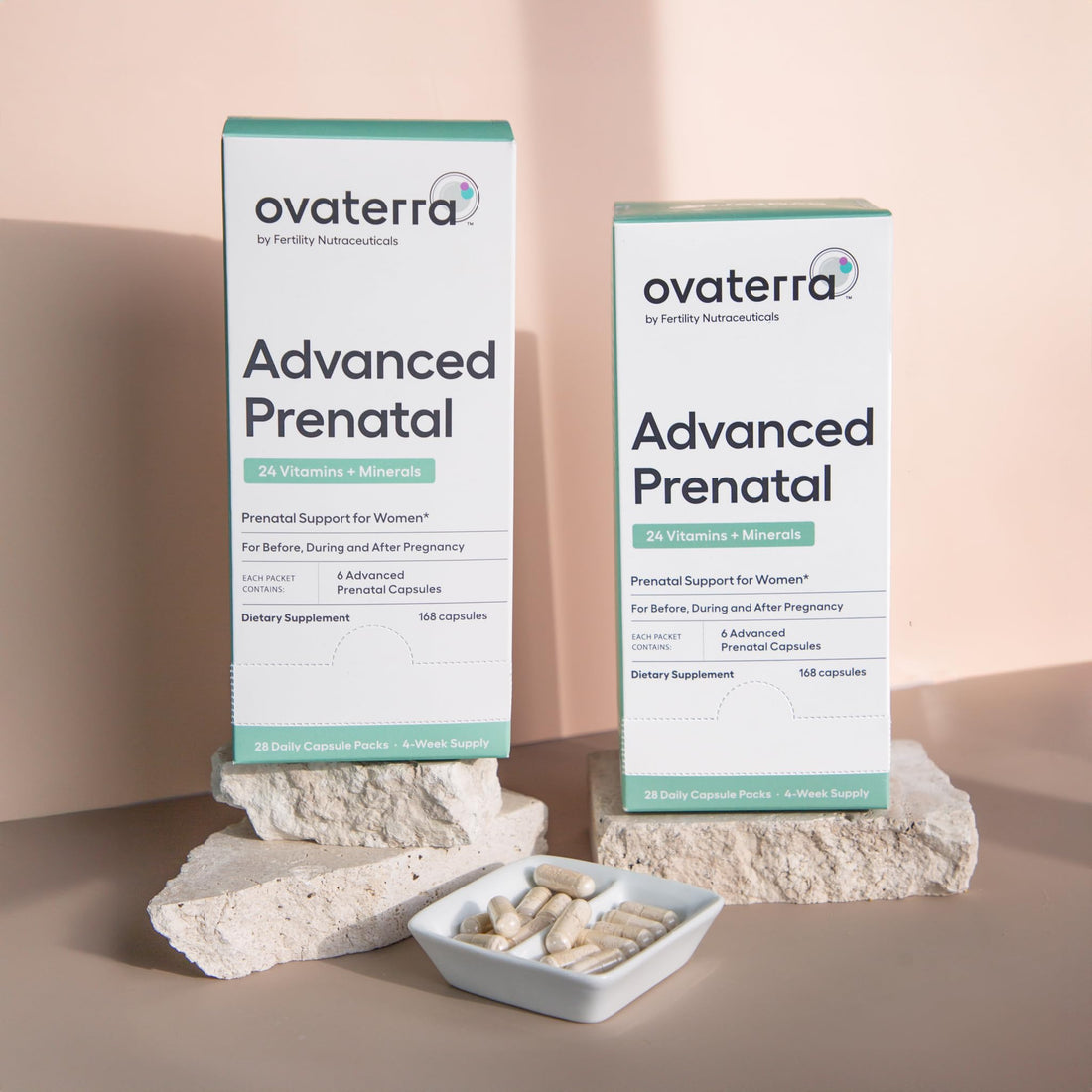 Ovaterra Advanced Prenatal, Prenatal Vitamins for Women with Choline, Methylfolate, Chelated Iron, Vitamins A, B6, and B12, 4-Week Supply Prenatal Multivitamin (28 Capsule Packs)
