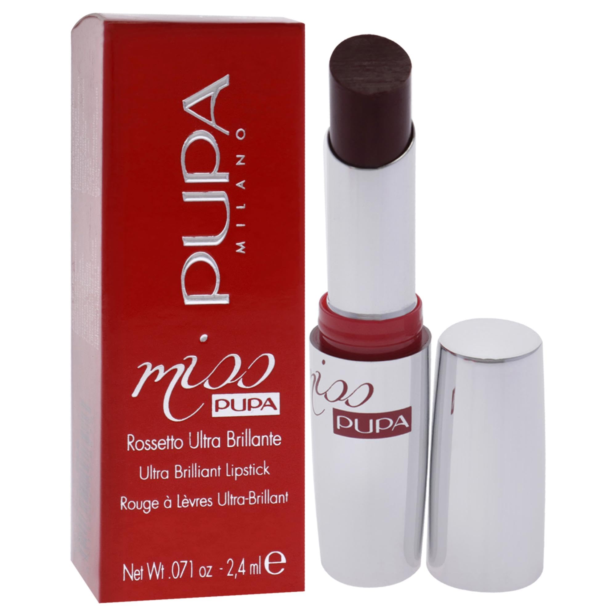 PUPA Milano Miss PUPA Milano Lipstick - Creamy, Ultra Pigmented Color For Lips - Nourishing Formula - Crystal-Effect Lipstick - Ultimate Boost Of Volume And Hydration - 504 Ruby Red - 0.071 OZ