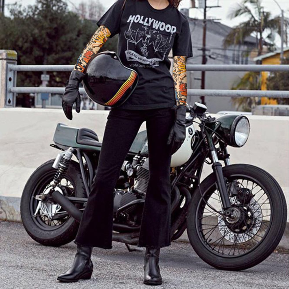 20pcs Tattoo Arm Sleeves Temporary Fake Slip on Arm Protector Body Art Arm Stockings Accessories - Designs Tribal, Dragon, Skull, and Etc.by HOVEOX