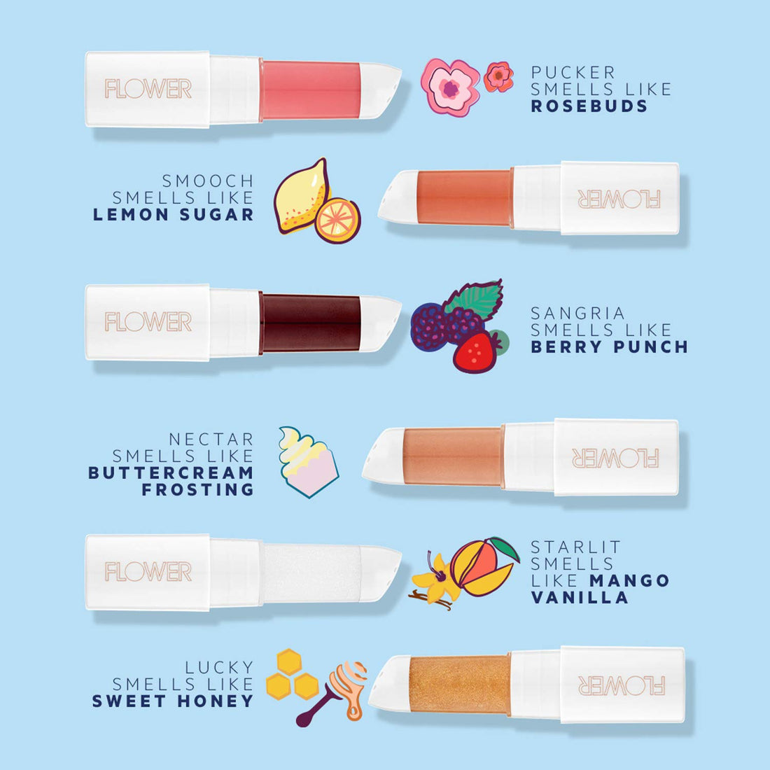 FLOWER BEAUTY Petal Pout Lip Mask | Hydrating Tinted Balm with Mango & Cocoa Butter | Vegan, Cruelty-Free Scented Lips Color | Nectar - Buttercream Frosting