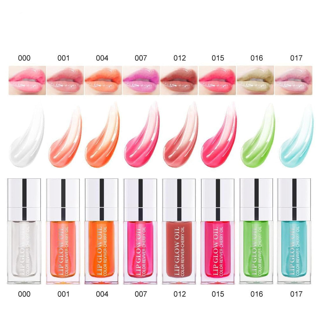 Unyoke Hydrating Lip Glow Oil-Lip care oil- Lip Oil Tinted for Lip Care and Dry Lips-Prevents Dry Cracked-Non-sticky Big Brush Head-Lip Plumping -Lip Oil gloss tinted-000#CLEAR