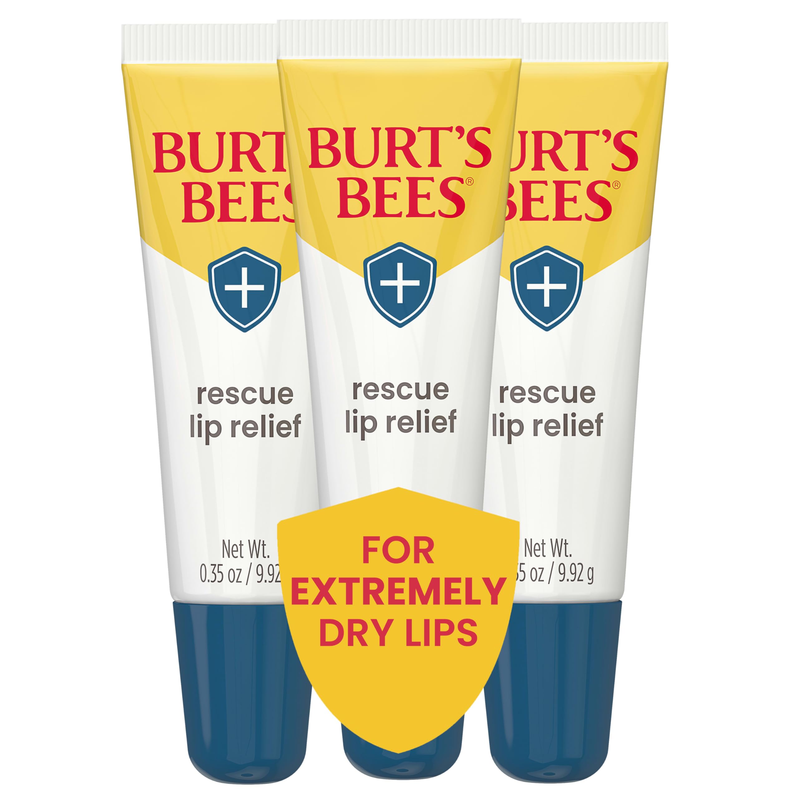Burts Bees Rescue Lip Relief with Shea Butter and Echinacea, 100% Natural Origin, 0.35 Ounces