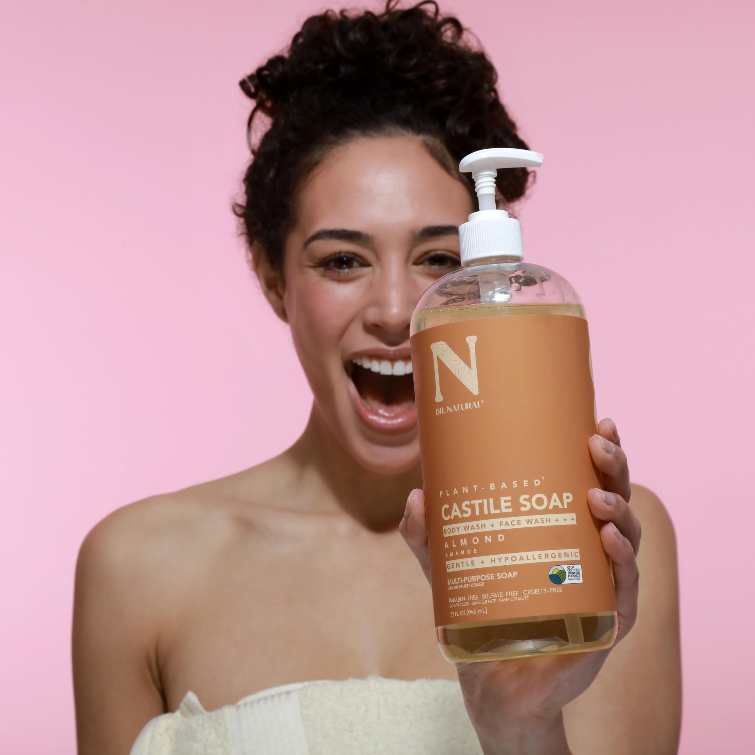 Almond, Almond : Dr. Natural Pure-castile Liquid Soap, Almond, 32 Ounce