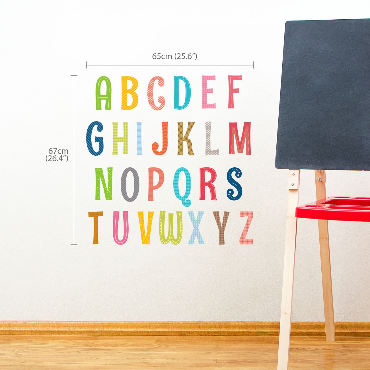 DECOWALL DS8-1701A Uppercase Alphabet ABC Letter Kids Wall Stickers Wall Decals Peel and Stick Removable Wall Stickers for Kids Nursery Bedroom Living Room décor