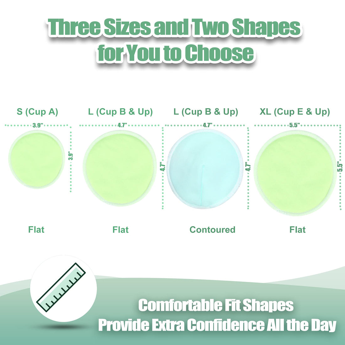 wegreeco Nursing Breast Pads (14 Pack) + Laundry Bag & Storage Bag, 2 Sizes: 3.9/4.7 inch - Washable & Reusable Breastfeeding Nursing Pads (Passion, Large, Heavy Flow Use)