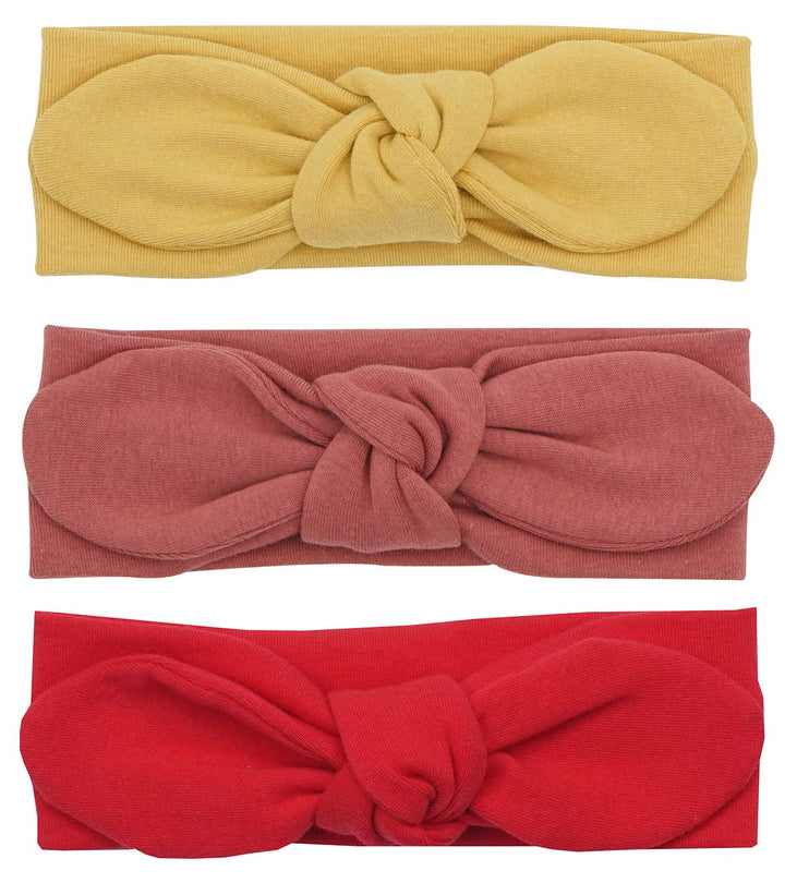 AVAUMA Baby Girl Boy Headbands Bow and Turban, Fits Newborn Infant Toddler and Children Hair Accessories (BD_MY/DPK/RD)