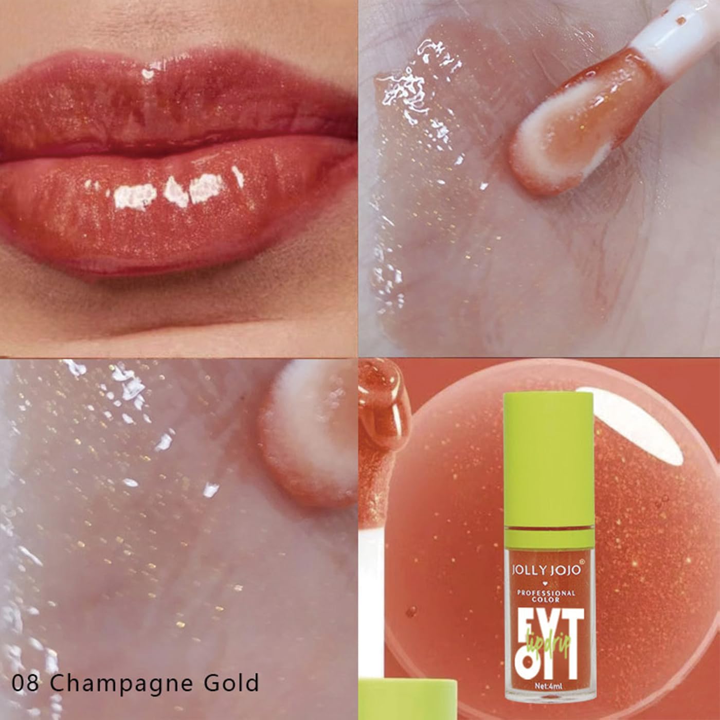 Lip Oil Pack- 5 Colors Tinted Lip Glow Oil Set Plumping Hydrating Transparent Lip Oil, Moisturizing Lip Gloss Set Gift for Girl Women Lip Makeup Care