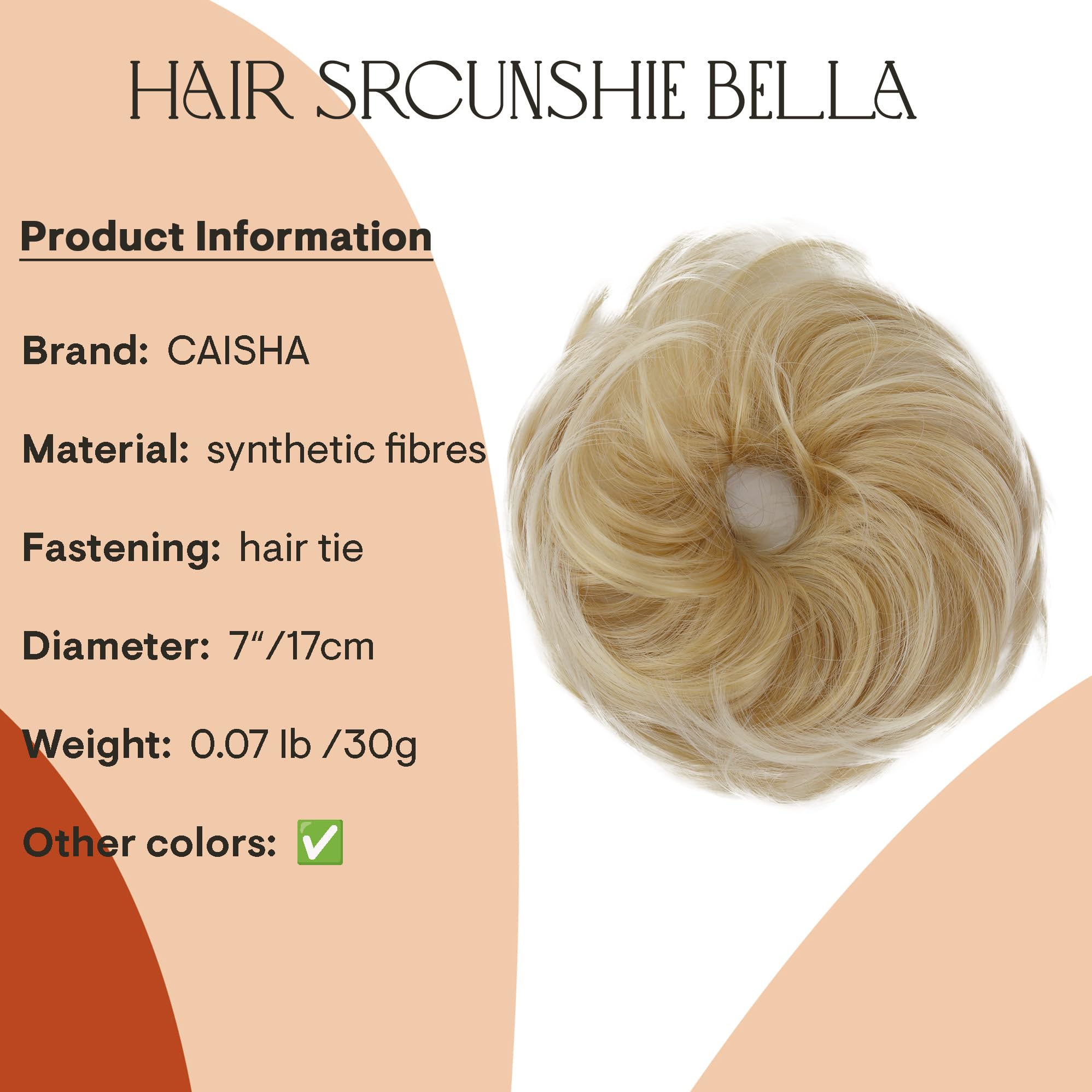 blond mix 86AT613 : PRETTYSHOP Scrunchie Bun Up Do Hair piece Hair Ribbon Ponytail Extensions Wavy Curly or Messy Various Colors(blond mix 86AT613)