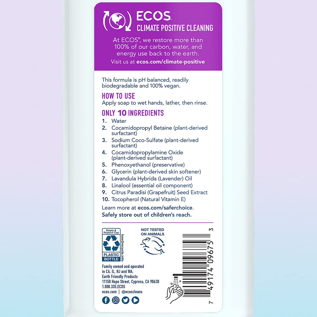 Earth Friendly Products Hand Soap Refill, Lavender, 32 Ounce