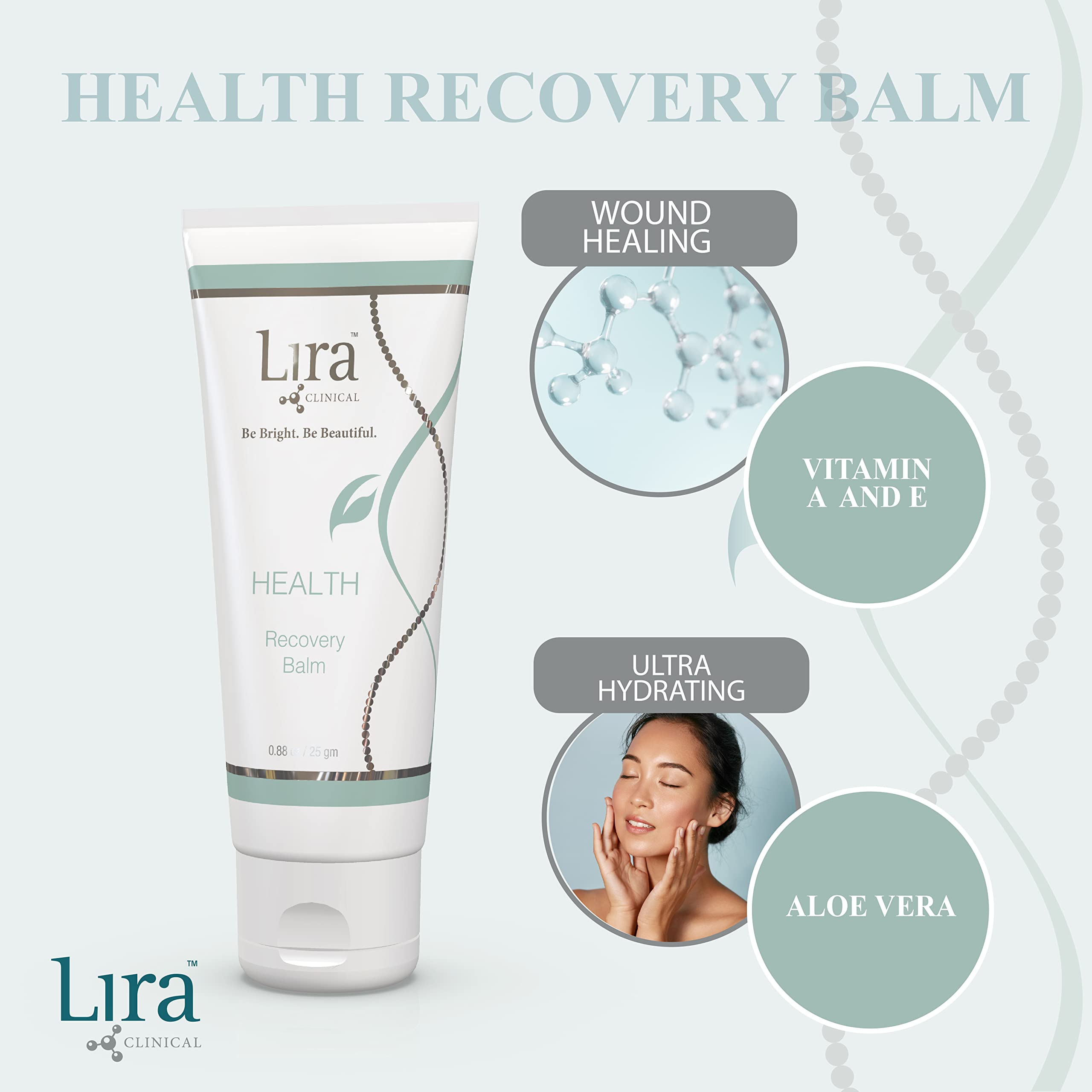 Lira Clinical HEALTH Recovery Balm - Post-treatment Ultra-hydrating Balm - with Aloe Vera, Vitamin A & E - for Normal, Sensitive, Dry Skin - 1 fl oz