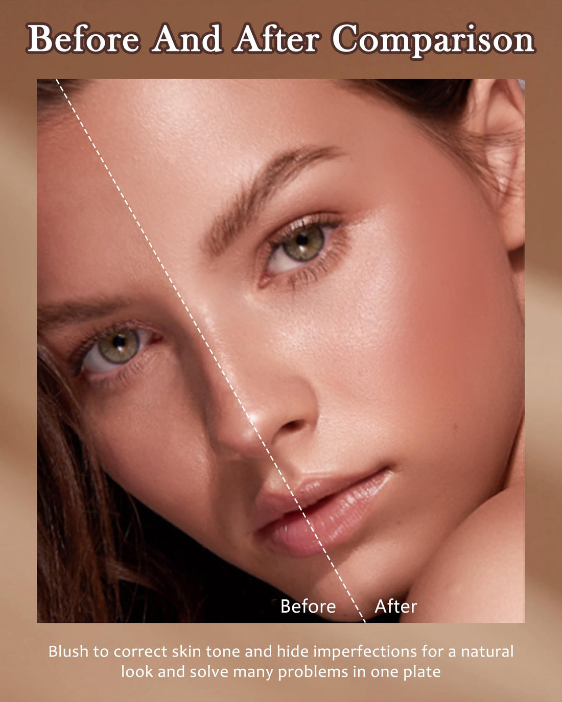 Face Matte Blush Powder Palette-2Colors Buildable Facial Cheek Blusher Pressed Powder Light Luxury Blush Contour Palette for Face,Longlasting Makeup Palette,Women's Day Gift Set for Women Girl-03