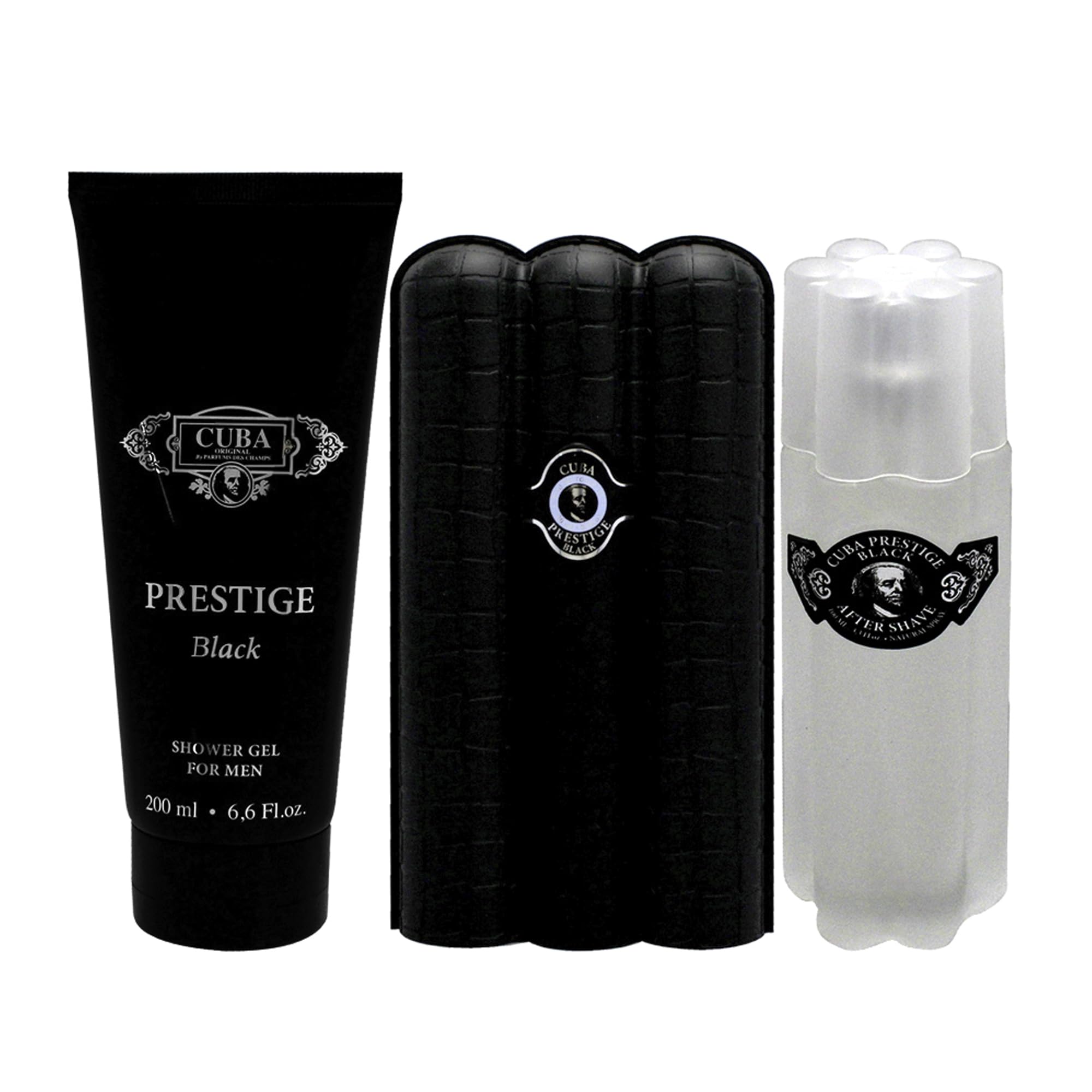 Cuba Prestige Black Parfums Des Champs for Men, 3 Count