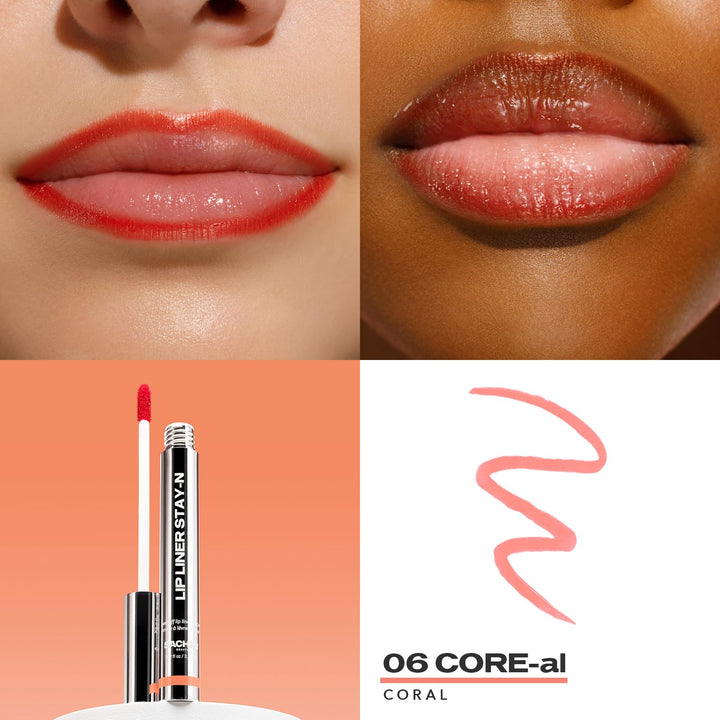 Sacheu Lip Liner Stay-N - Peel Off Lip Stain. Long Lasting Matte Lip Tattoo, Transfer Proof Lipstain Infused with Hyaluronic Acid & Vitamin E, for All Skin Types. Vegan and Cruelty-Free, COREal