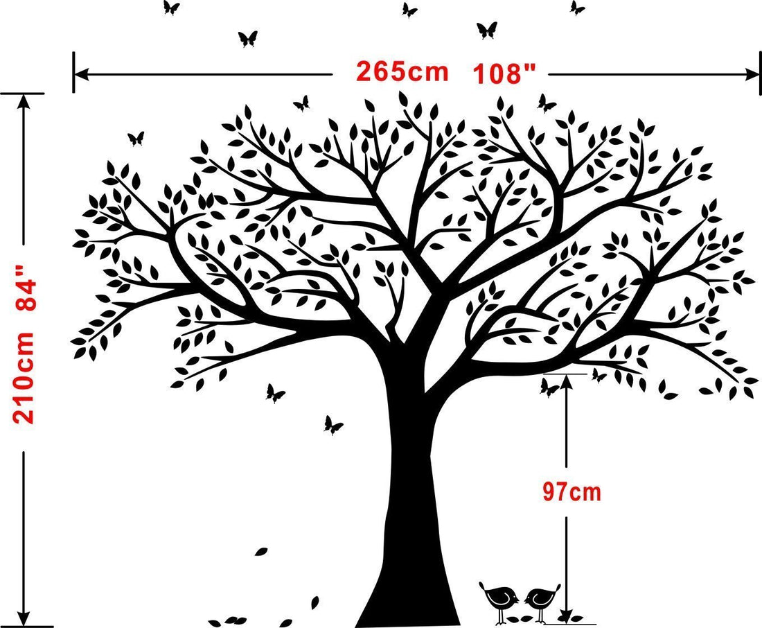 Giant Family Tree Wall Decals Bird Stickers Decals Branches Wall Stickers for Living Room Nursery Room Wall Decor