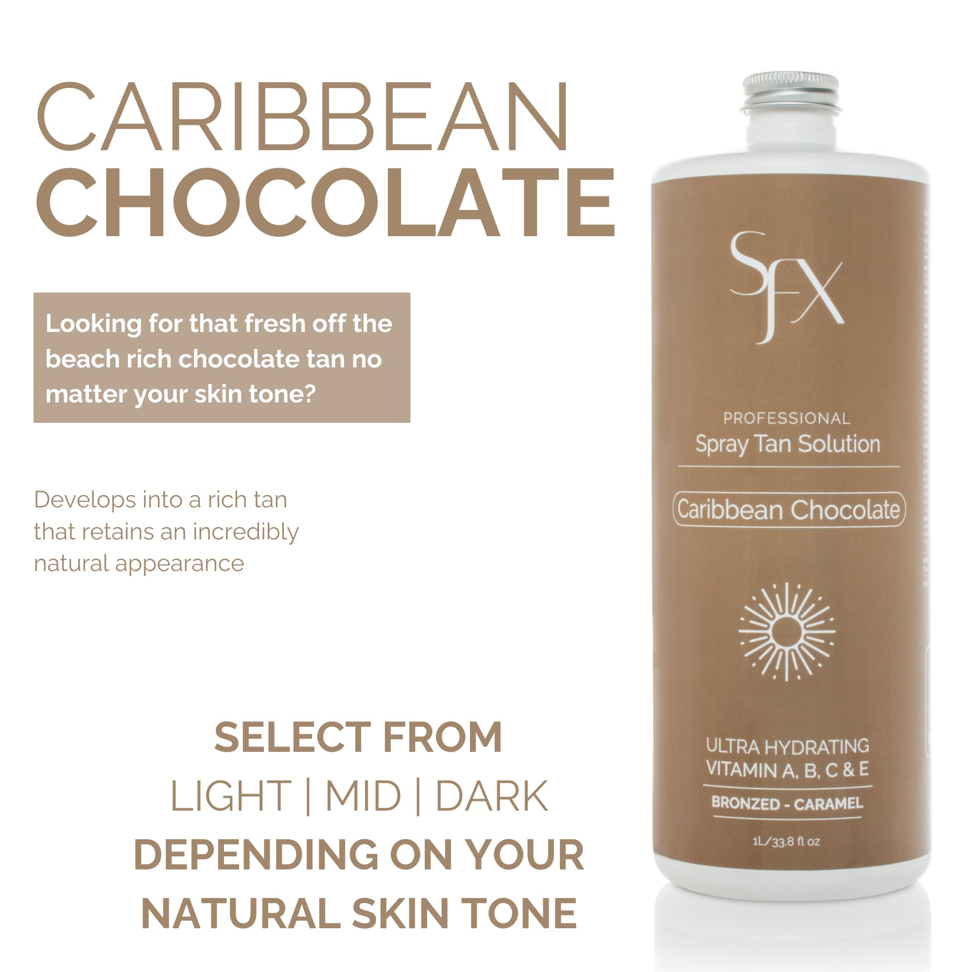 SunFX Caribbean Chocolat-Spray Tanning Solutions-Mid...