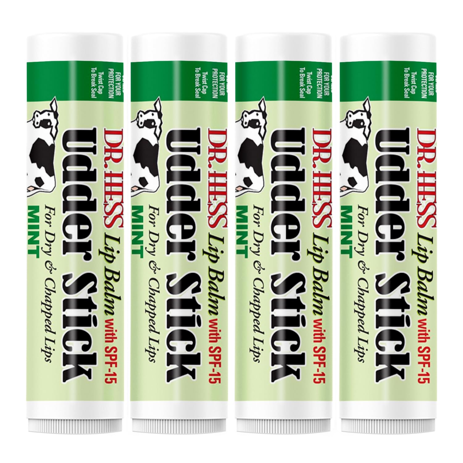 Mint, 4 Count : Dr Hess Udder Stick Lip Balm, Mint, 4 Count