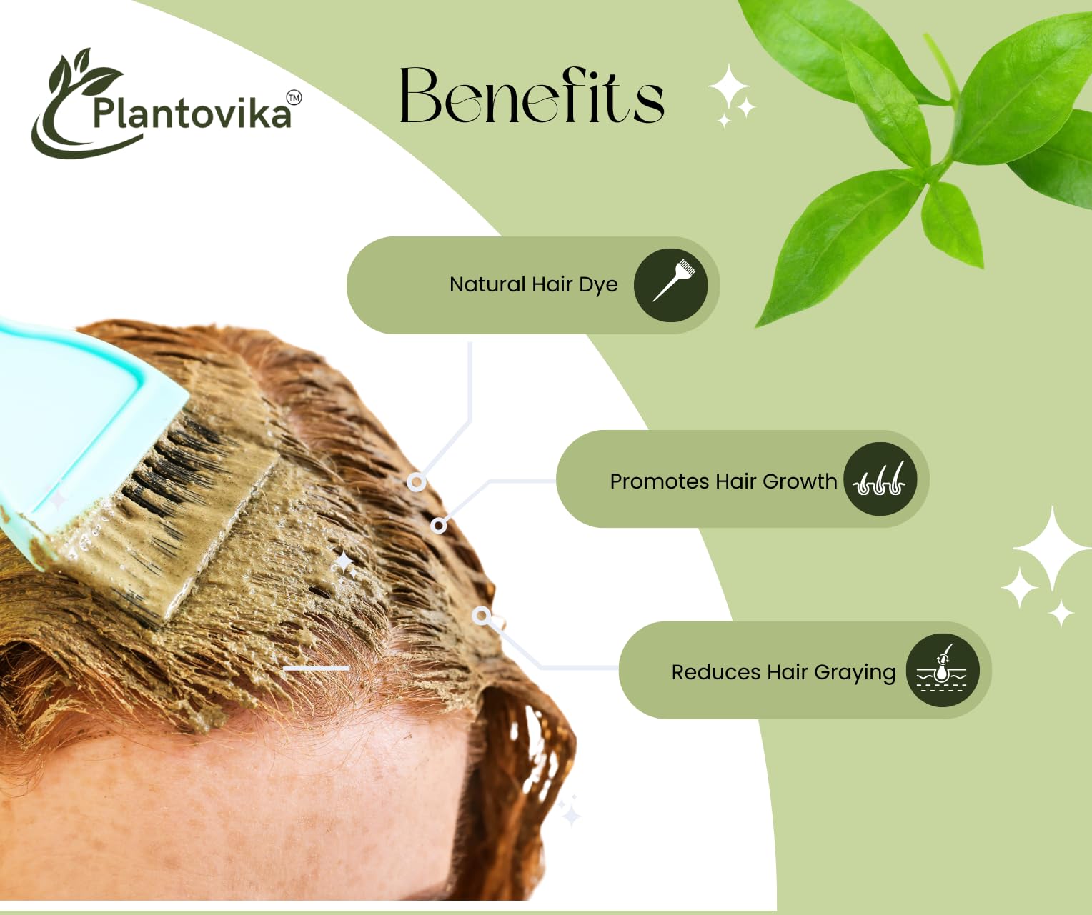 Plantovika 200 Grams 100% Pure & Natural Henna Hair Color Powder For Hair Dye, Orange-Red Hair Color, Triple Shifted, Smooth Henna Paste and Cones, No additives, No Chemical, Easy to use Henna