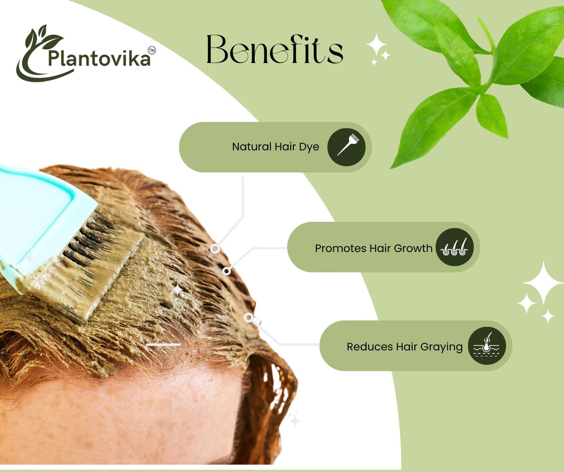 Plantovika 200 Grams 100% Pure & Natural Henna Hair Color Powder For Hair Dye, Orange-Red Hair Color, Triple Shifted, Smooth Henna Paste and Cones, No additives, No Chemical, Easy to use Henna