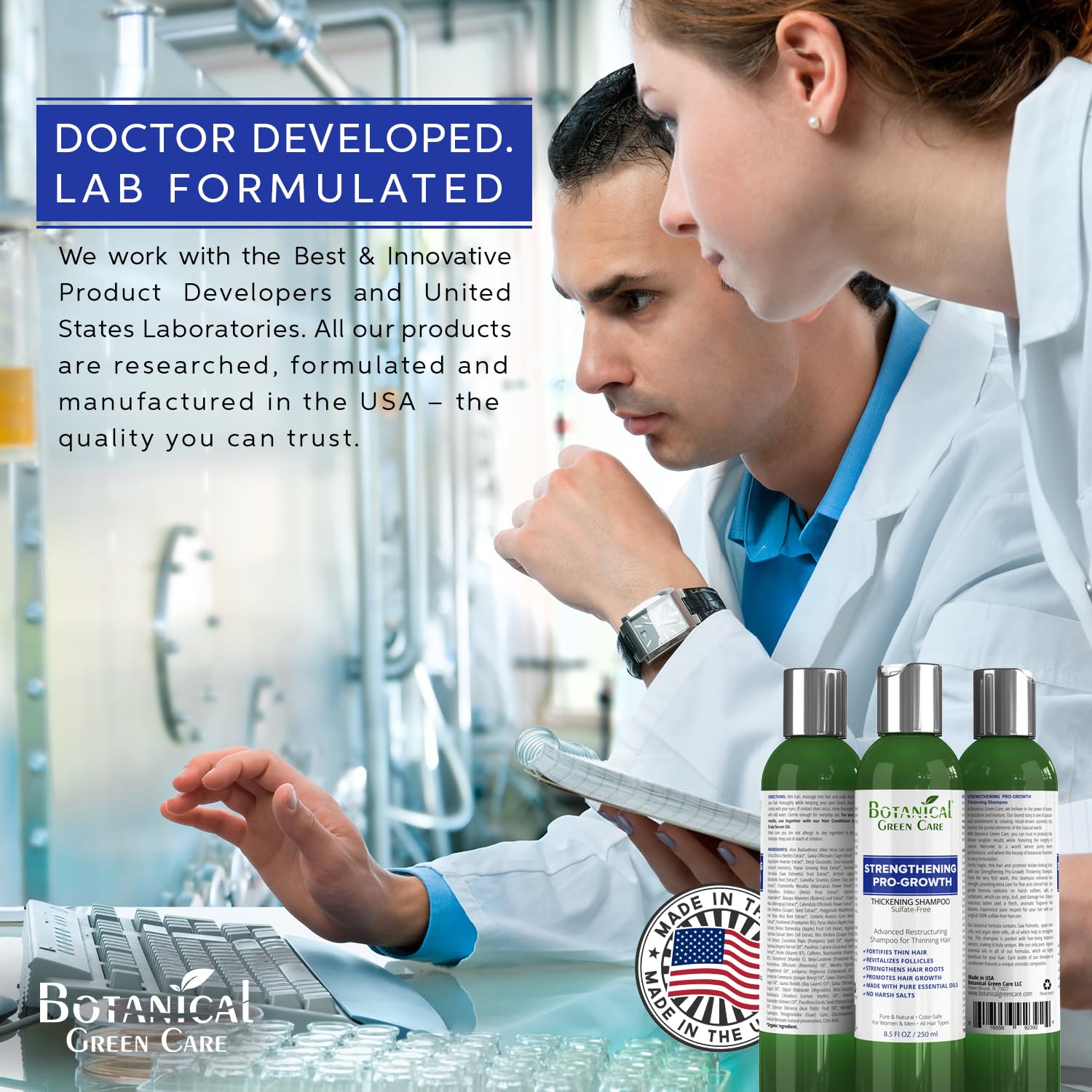 Anti-Hair Loss Natural Therapy Premium OrganicSulfate-Free Caffeine Shampoo. Hair Growth Scalp Stimulating Botanical Formula.