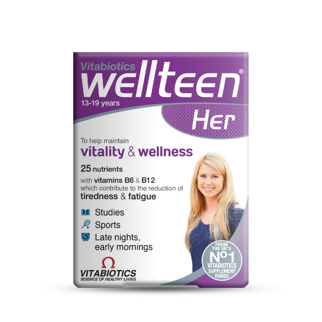 Vitabiotics Wellteen Her - Nutritional Support for Teenagers and Young Women Ages 13-19 - 30 Tablets