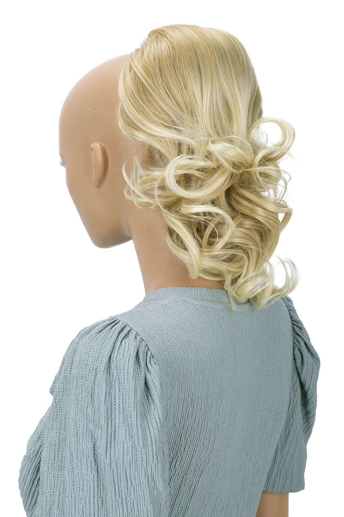 PRTTYSHOP Hair Piece Pony Tail Extension Draw String Voluminous Curly Heat-Resisting 14 blonde mix # 27T613 PH208