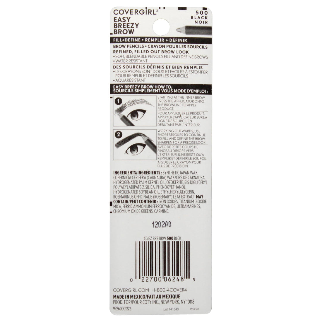 COVERGIRL - Easy Breezy Brow Fill + Define Brow Pencil, Sharpener Included, Long-Lasting, Deeply Pigmented, Blendable Formula, 100% Cruelty-Free