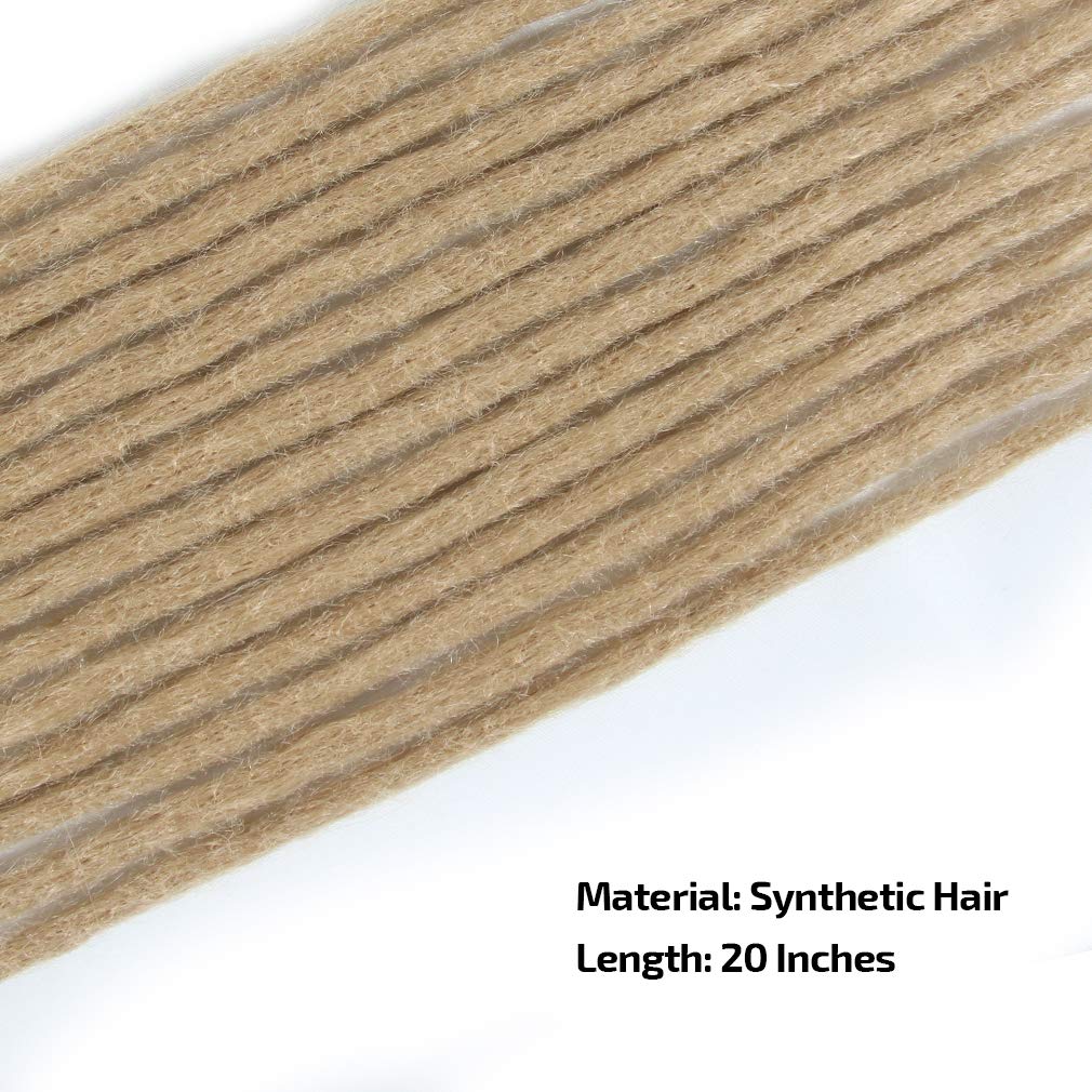 Sand-20'' : AOSOME 20 Inch Sand Color Dreadlock Extensions Crochet Locs Braids 20pcs All Handmade Synthetic Hair Extension