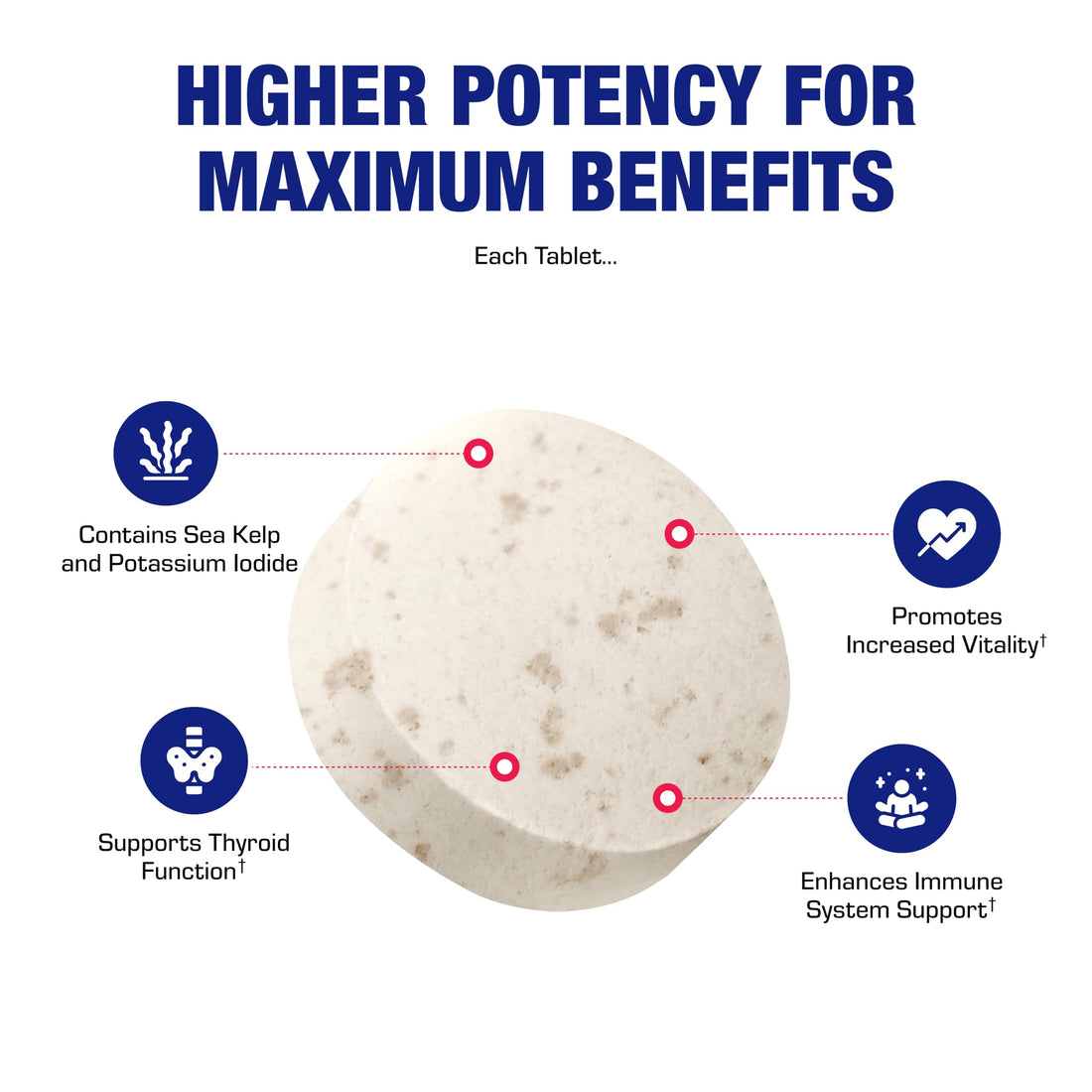 Sea Kelp Iodine Supplement - Clinical Grade Enhanced Iodine Supplement for Women and Men for Energy Metabolism and Thyroid Support - High Absorption Vegetarian Non-GMO Small Tablets (100 Servings)