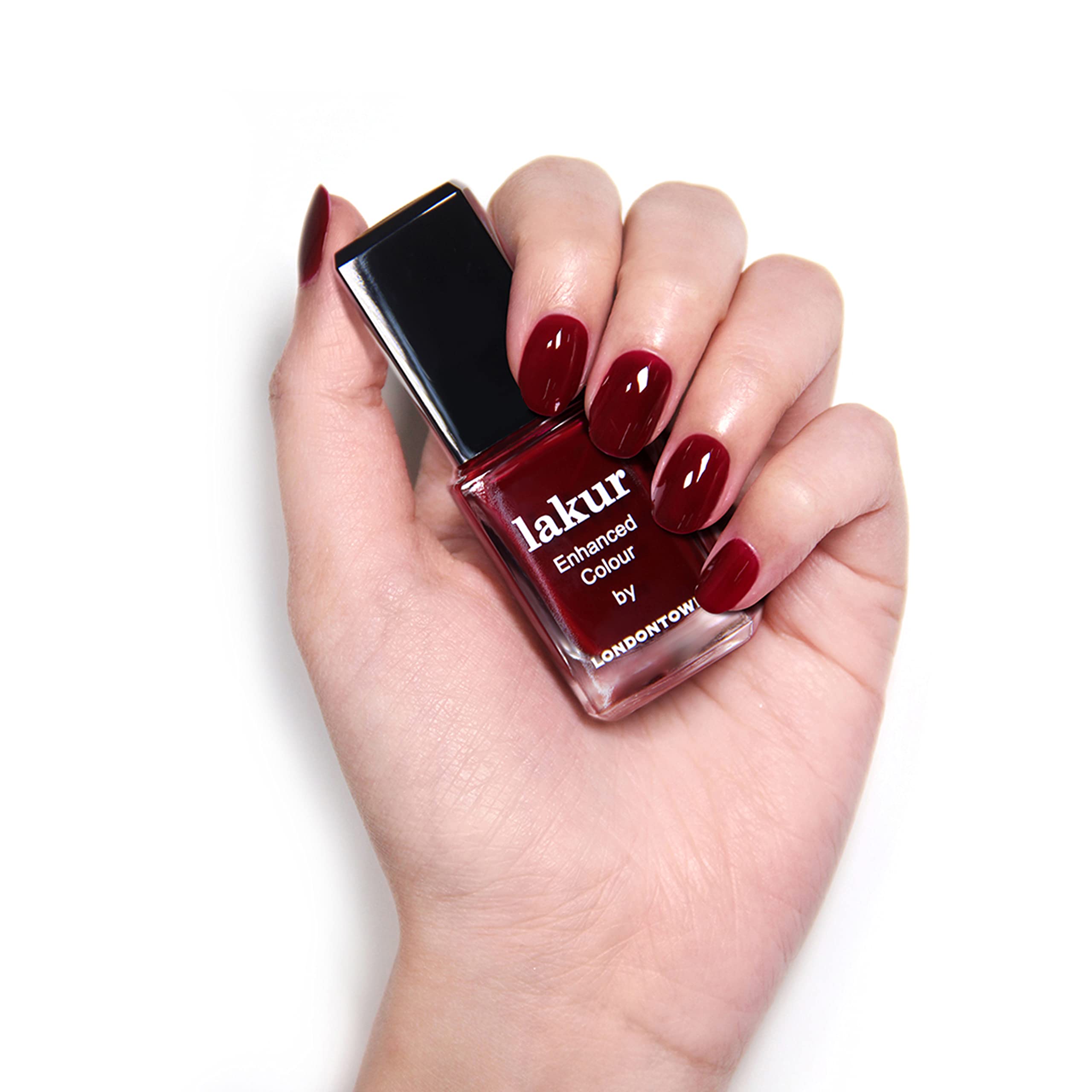 LONDONTOWN Lakur Nail Polish, Lady Luck Dark Red, 0.4 fl. oz.