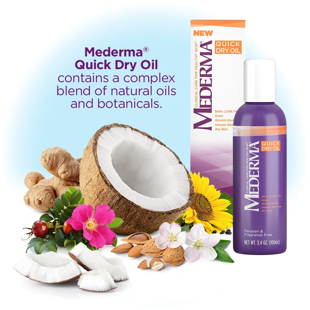Mederma Skin Care Quick Dry Oil for Stretch Marks, 3.4 Oz