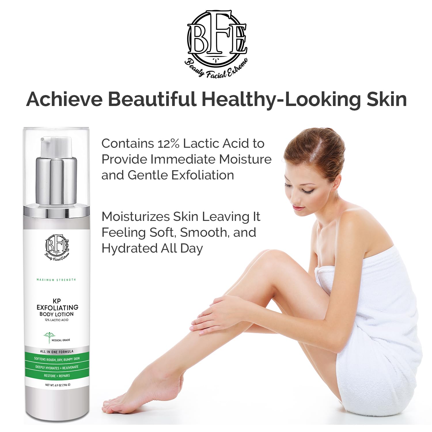 Keratosis Pilaris Exfoliating Body Lotion– 12% Lactic Acid. Provides Immediate Moisture & Gentle Exfoliation to Treat symptoms Associated with Keratosis Pilaris & Dry, Bumpy Skin Conditions.