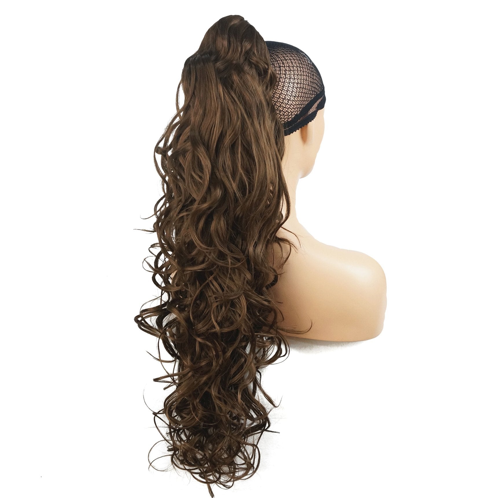 Lydell Lydell 30 Long Curly Styled Clip In Claw Ponytail Hair Extension Synthetic Hairpiece 280g with a jaw/claw clip #10 light ash brown