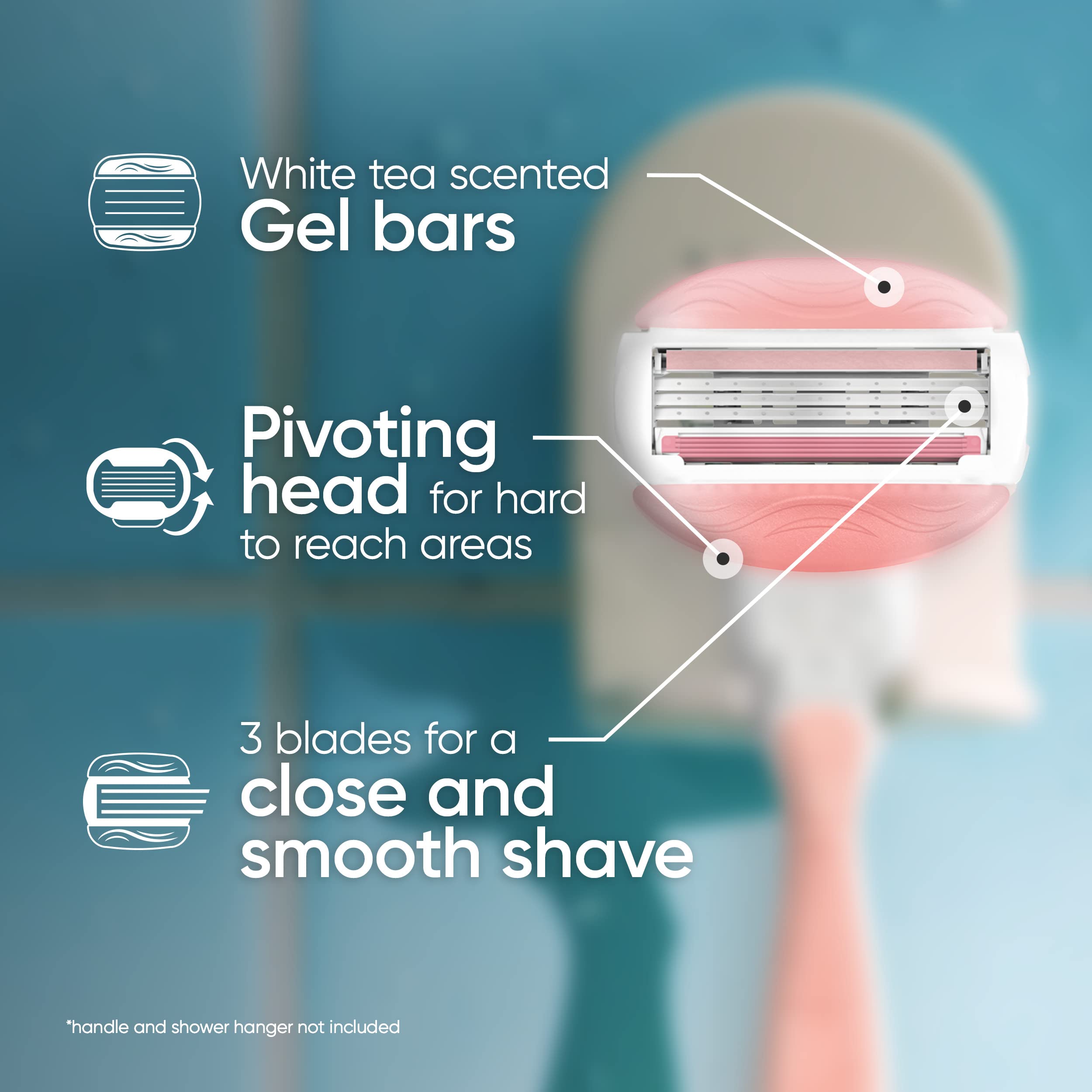 Gillette Venus Spa Women's White Tea Scented Razor Blade Refills 4 Count, Womens Razors/Blades