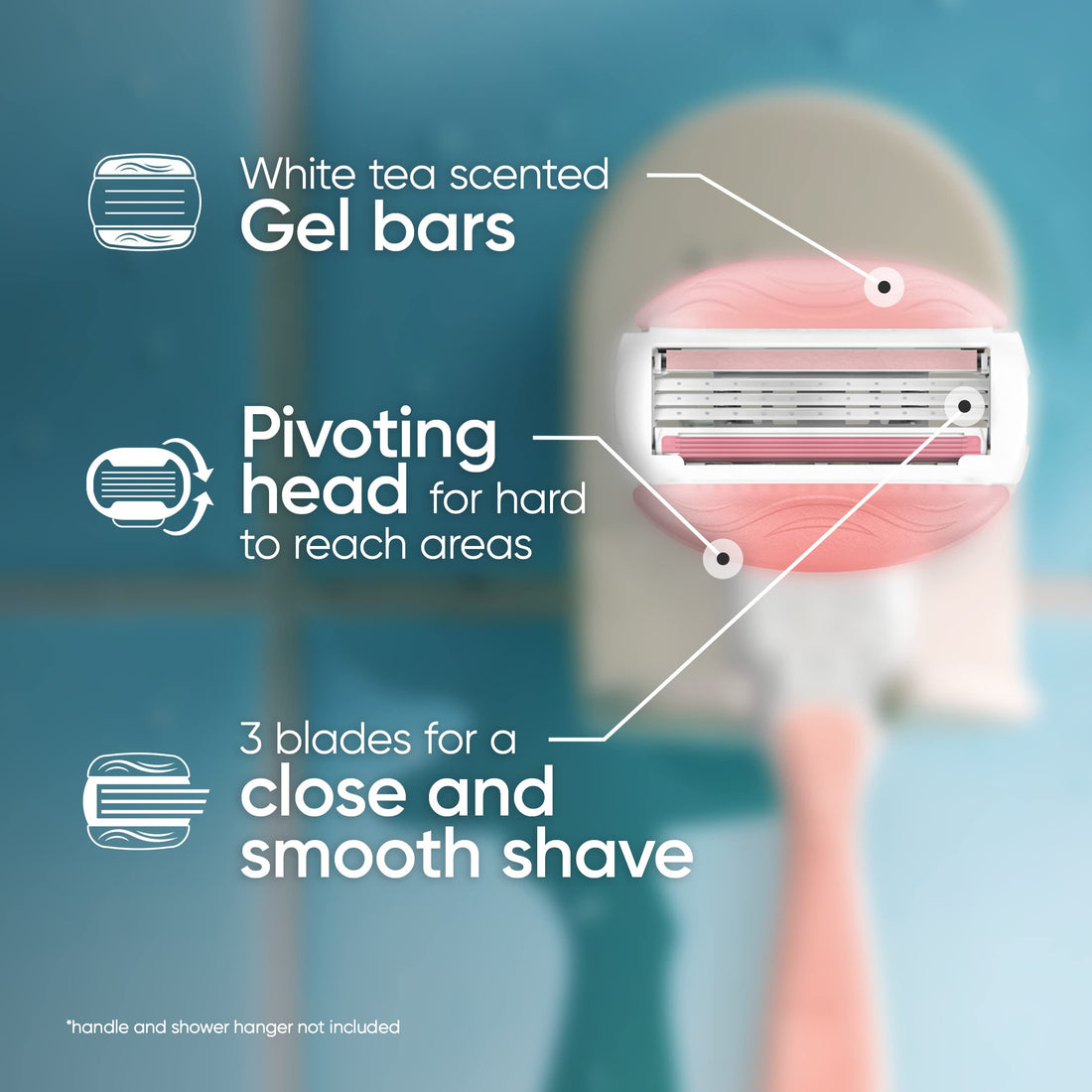 Gillette Venus Spa Women's White Tea Scented Razor Blade Refills 4 Count, Womens Razors/Blades