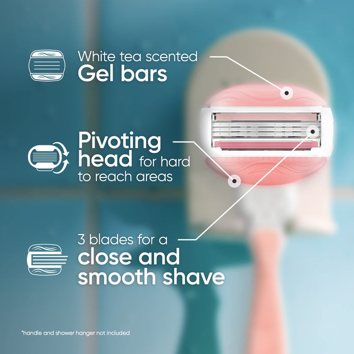 Gillette Venus Spa Women's White Tea Scented Razor Blade Refills 4 Count, Womens Razors/Blades