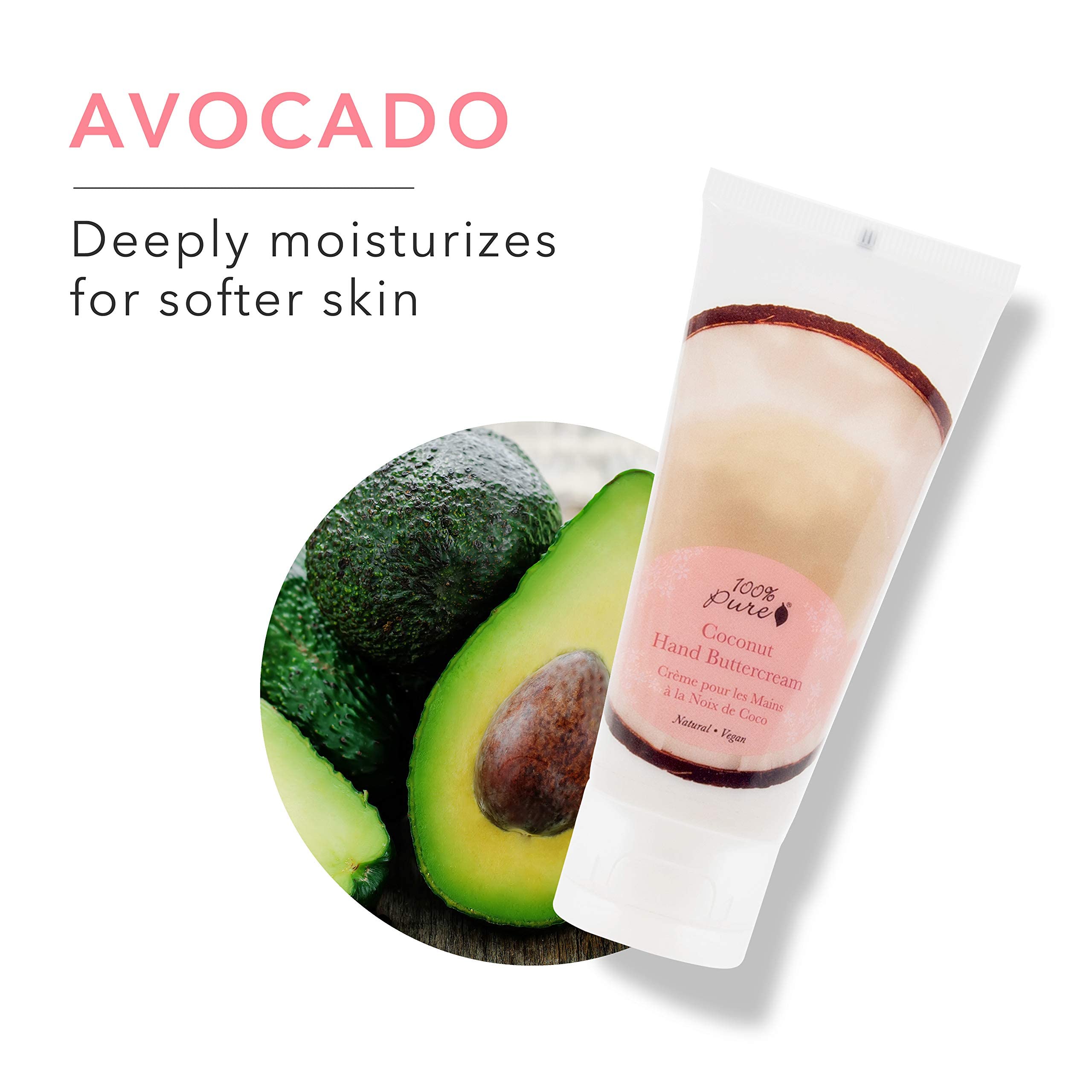 100% PURE Coconut Vegan Hand Cream Dry Skin Buttercream Lotion Made with Shea Butter Natural Moisturization for Dryness - 2 Fl Oz