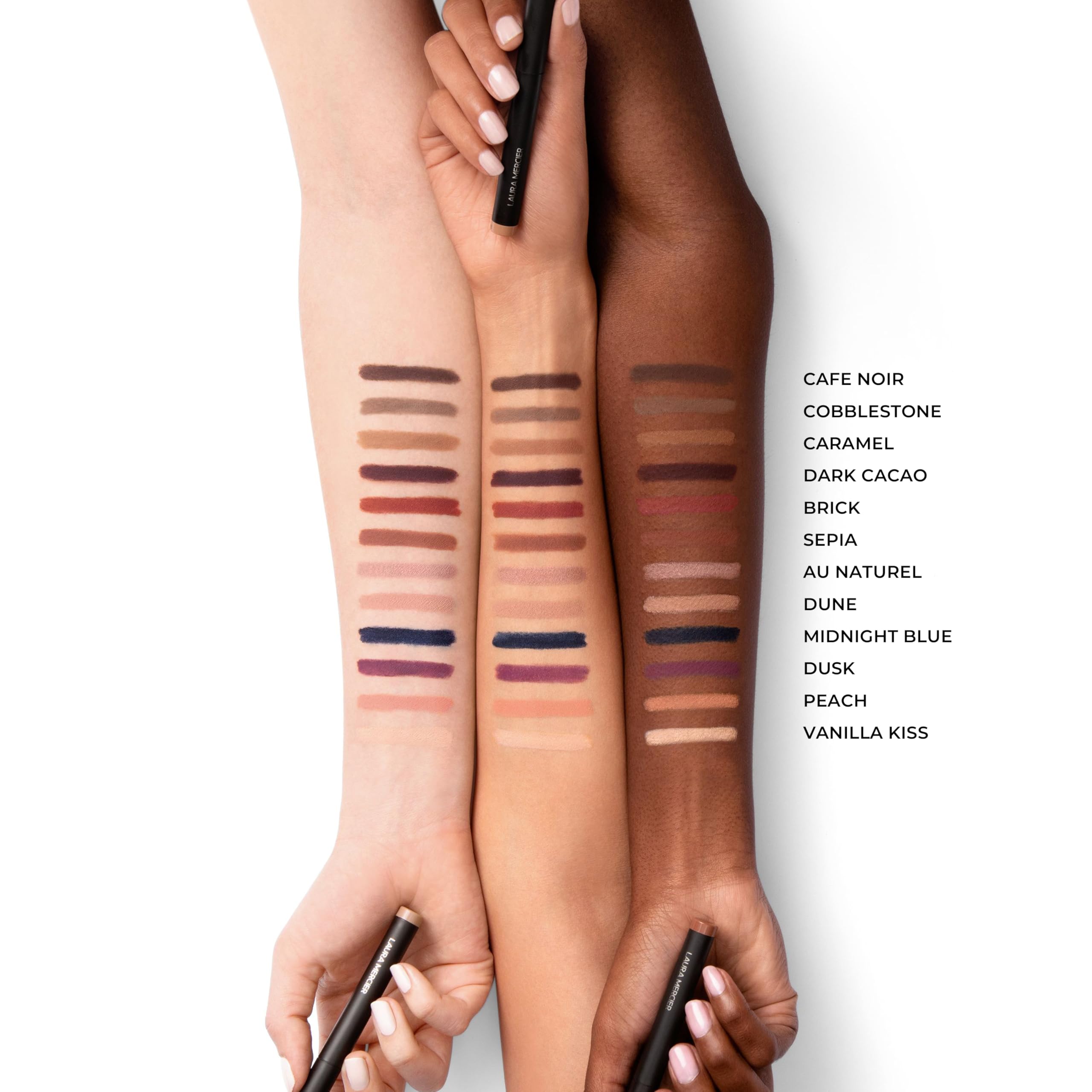 Laura Mercier Caviar Stick Cream Eyeshadow: Matte Finish, 24HR Wear, Long Lasting, Rich Color, Easily Blendable and Buildable, Waterproof, Hyaluronic Acid Infused, Eyeshadow Stick Set, Café Noir