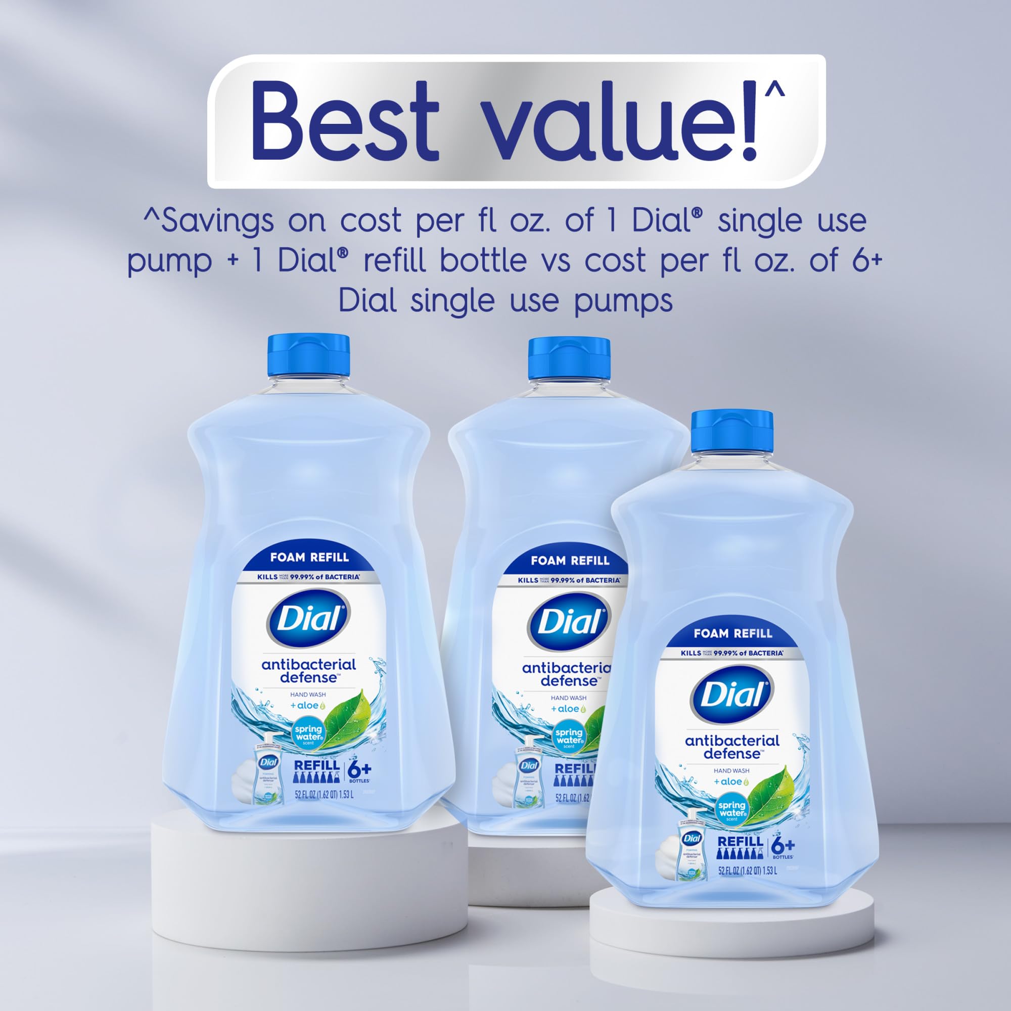 Dial Antibacterial Foaming Hand Soap Refill, Spring Water, 52 fl oz (Pack of 1)