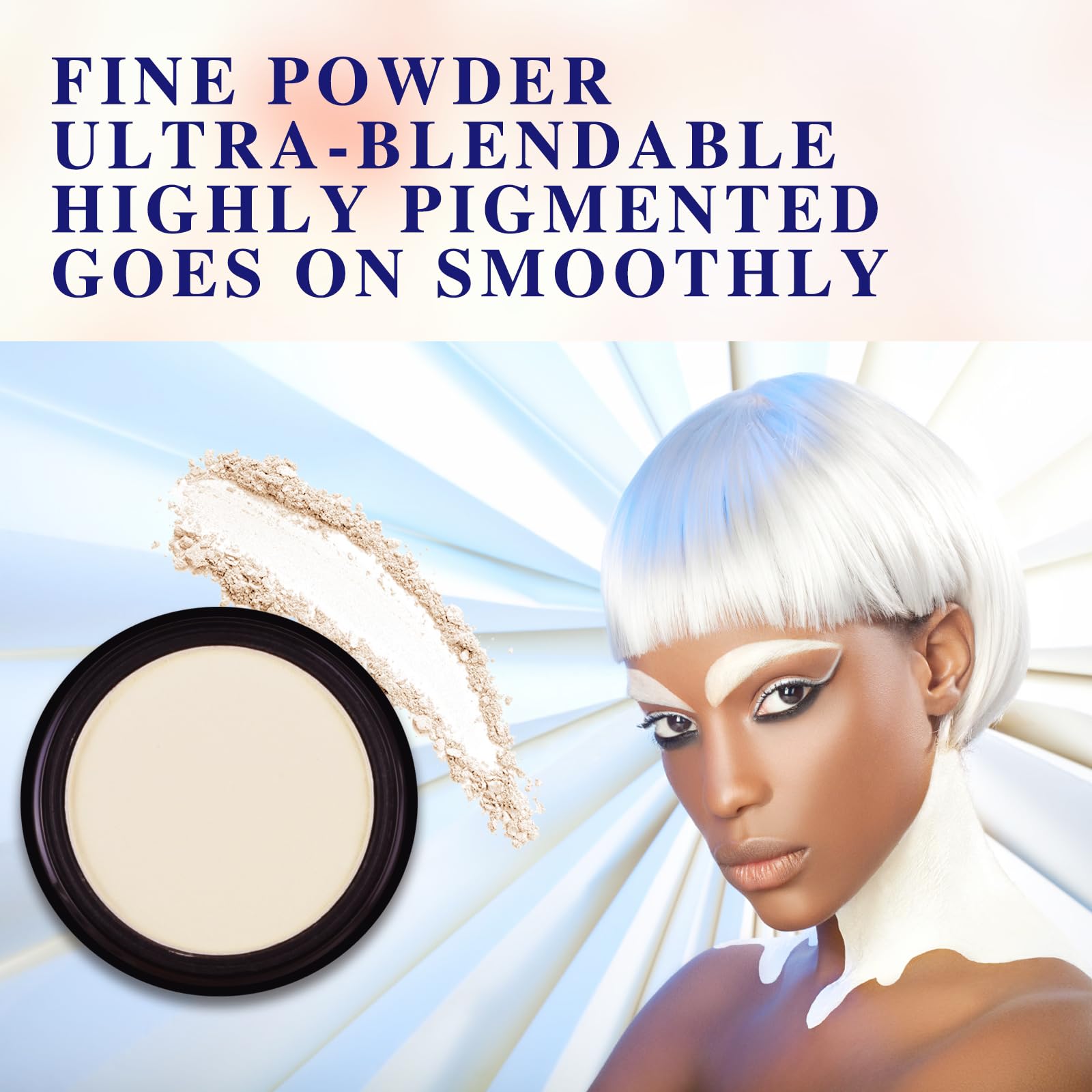 MEICOLY Off White Eye shadow,Beige Matte Cream Single Eyeshadow for Halloween Makeup,Natural Nude Pressed Powder Eyeshadow,Long Lasting Matte Shade Eyelid Color,Pigmented Eye Makeup for Women Girls