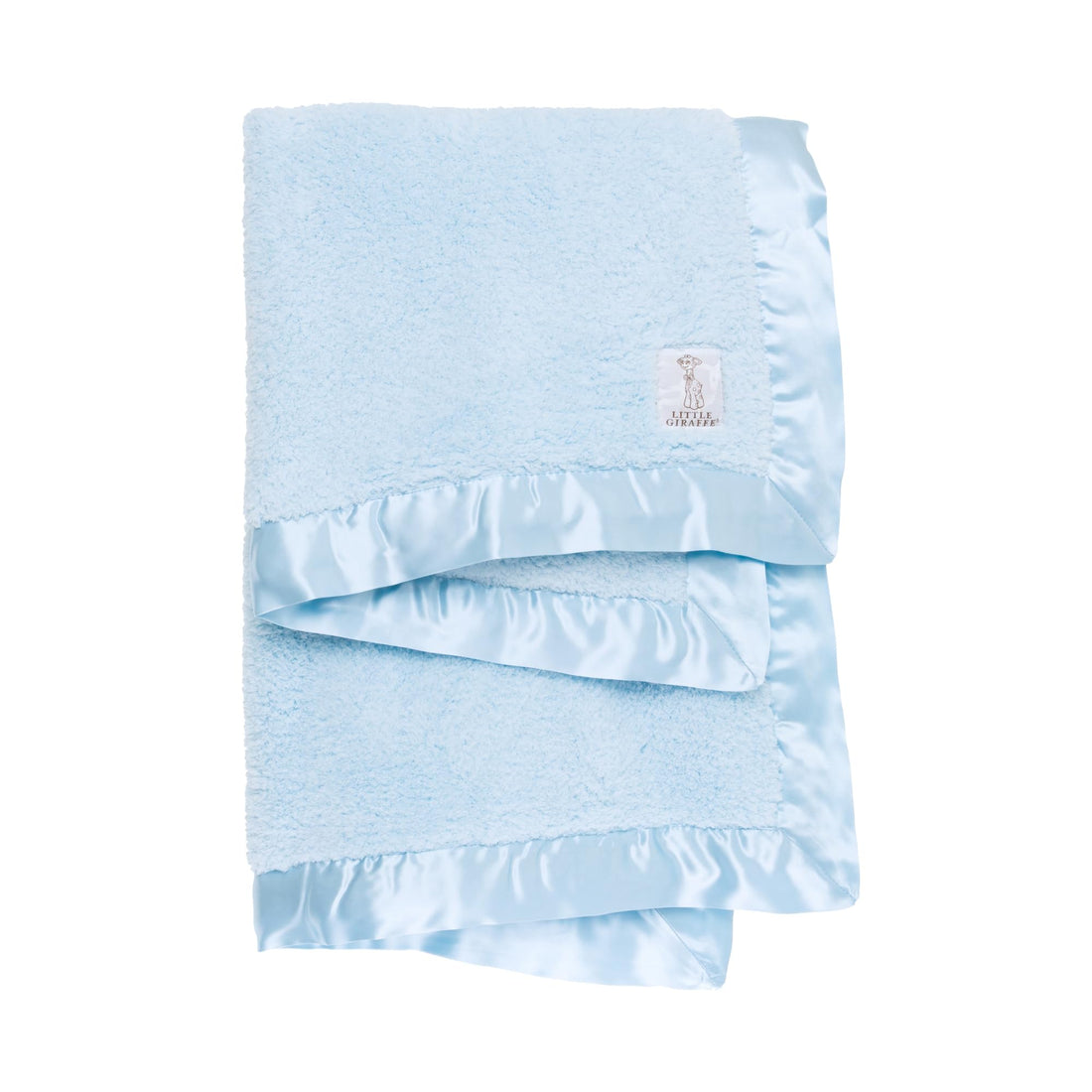 Little Giraffe Baby Blanket - Chenille Soft Blanket with Satin Trim - Baby Stroller Blanket - Newborn Baby Essentials & Gifts - 29 x 35 - Blue