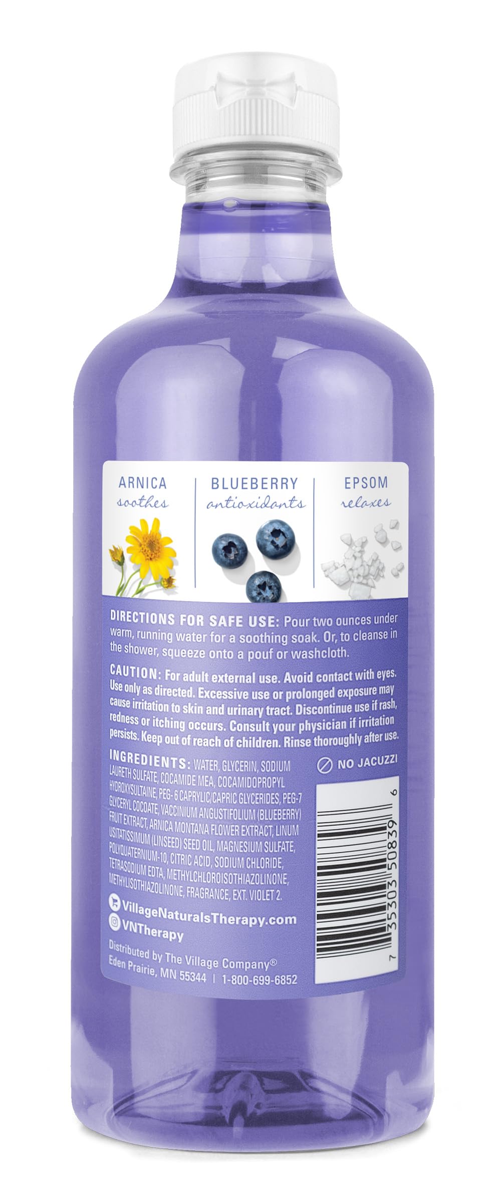 Village Naturals Therapy, Comfort 2-in-1 Foaming Bath Oil & Body Wash, 16 oz, Pack of 4