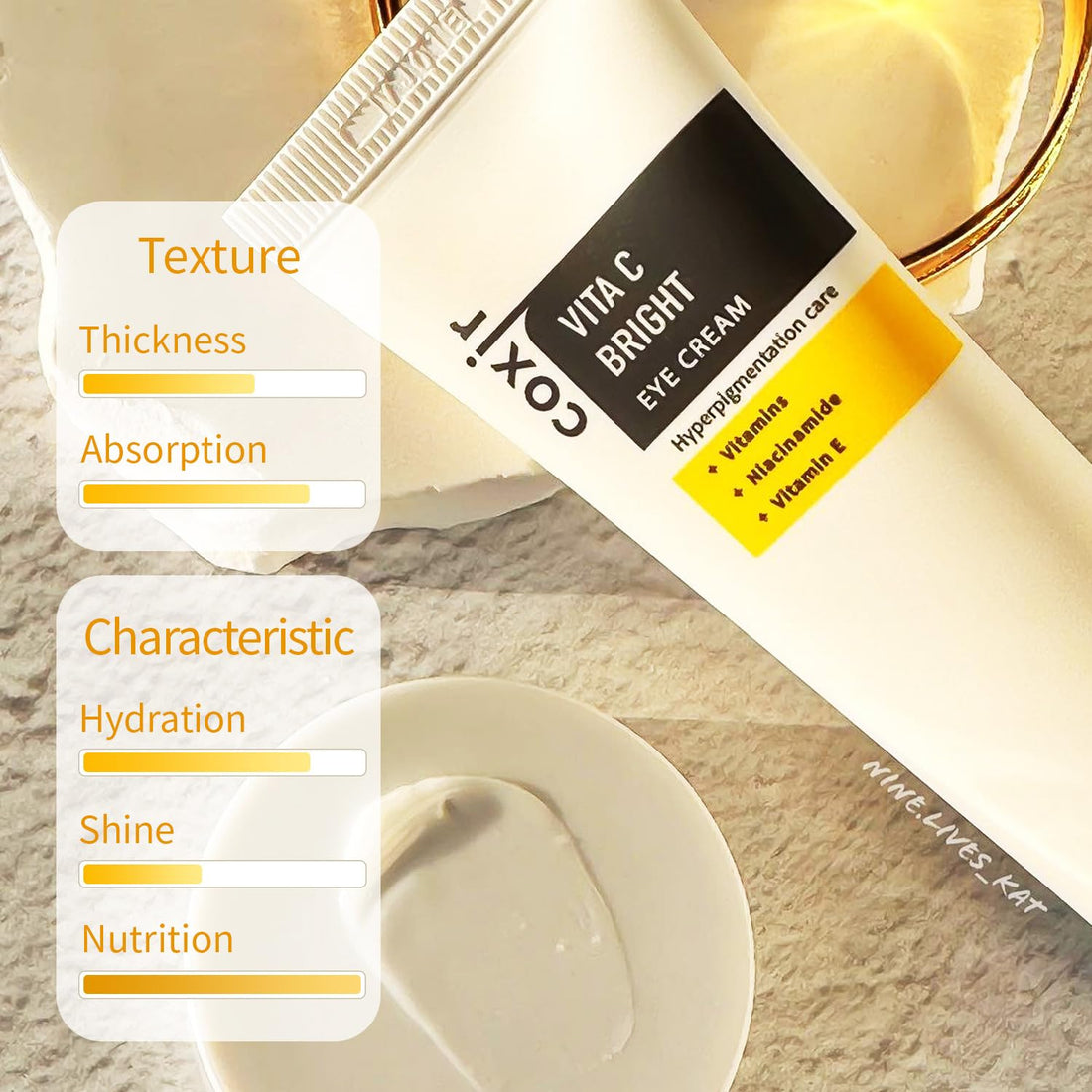 COXIR Vita C Eye Cream 30ml(1.01 fl.oz.) Niacinamide eye cream for intensive eye care with vitamins