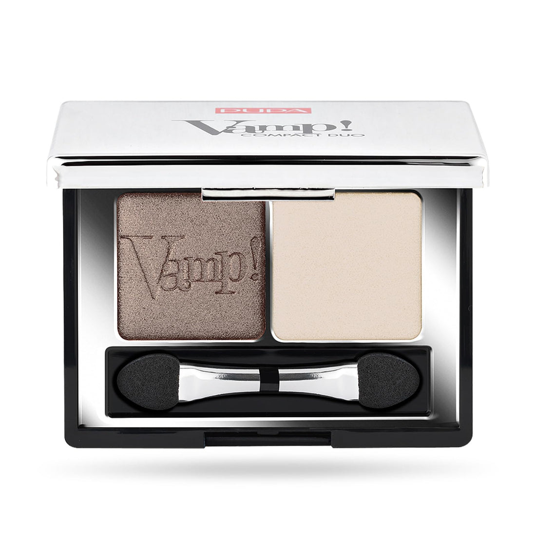 Pupa Milano Vamp! Compact Duo Eyeshadow - For Pure Color Payoff - Double Palette - High Concentration of Pigments and Comfortable Texture - 006 Brown Vanilla - 0.078 Oz