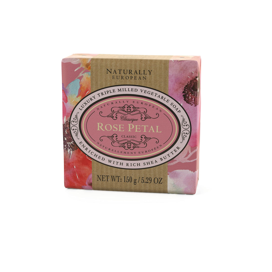 The Somerset Toiletry Company Limited Naturally European Rose Petal Wrapped Luxurious Triple Milled Vegetable Soap Bar 150G