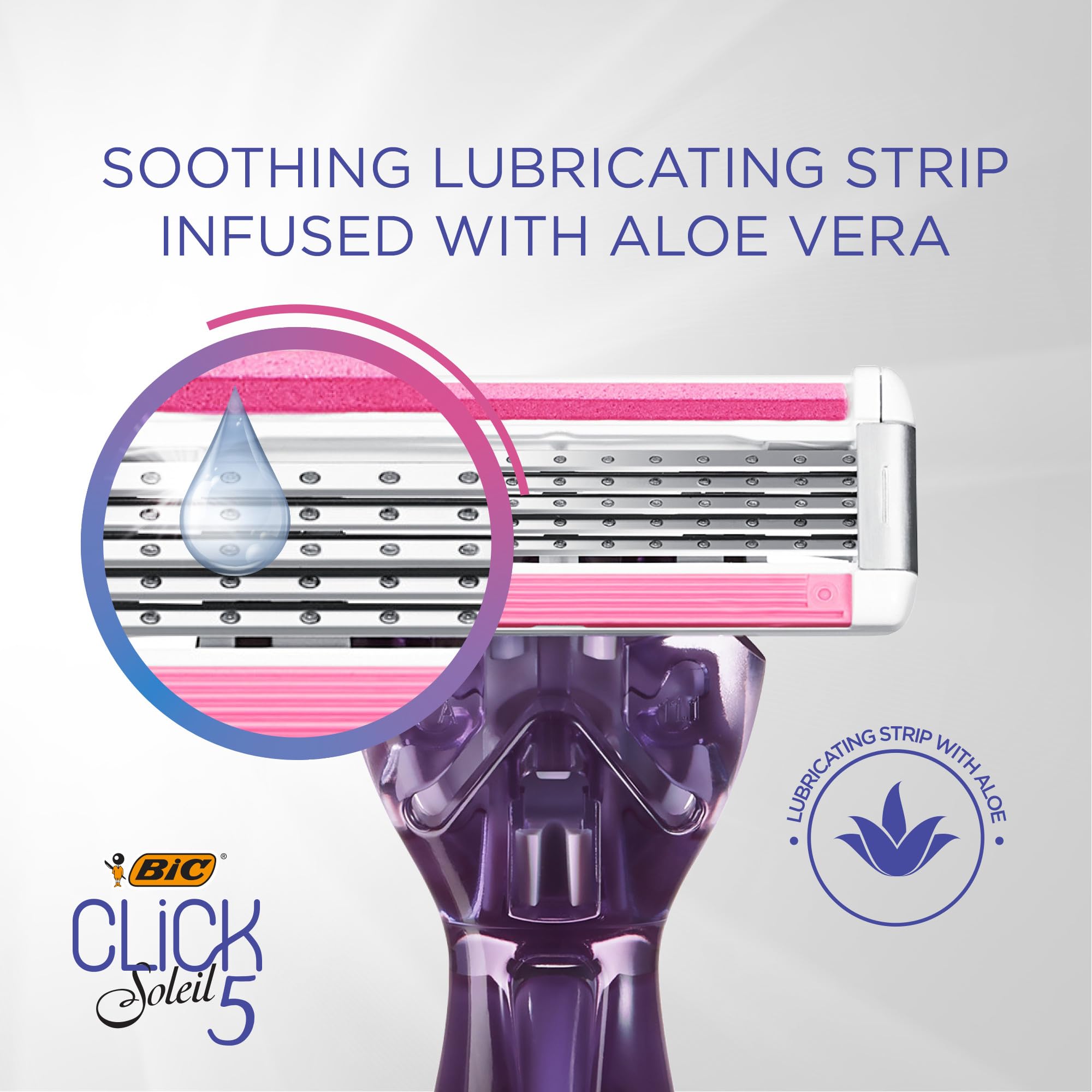 BIC Soleil Click 5 Womens 5-Blade Disposable Razor, 1 Handle and 3 Cartridges