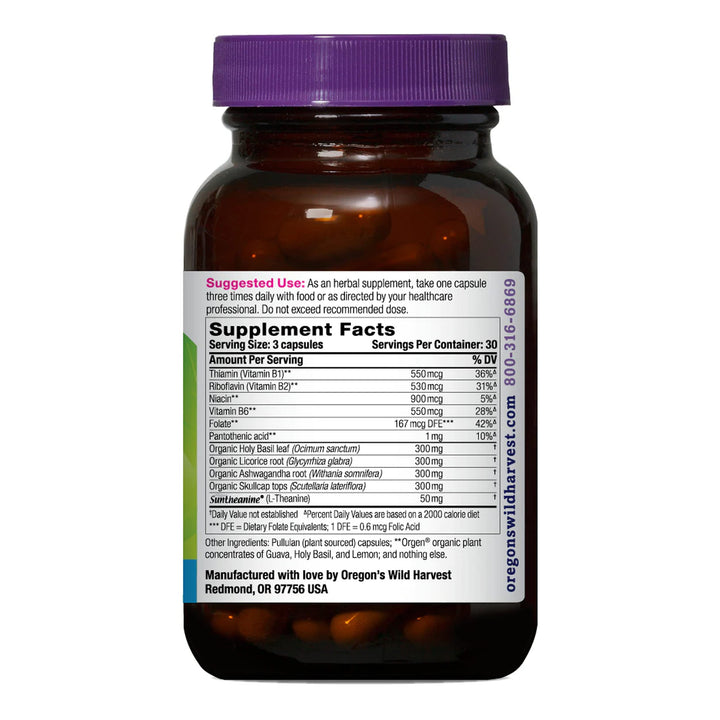 Oregon's Wild Harvest, Stress Guard, L-Theanine Supplement for Natural Relief, 90 Capsules