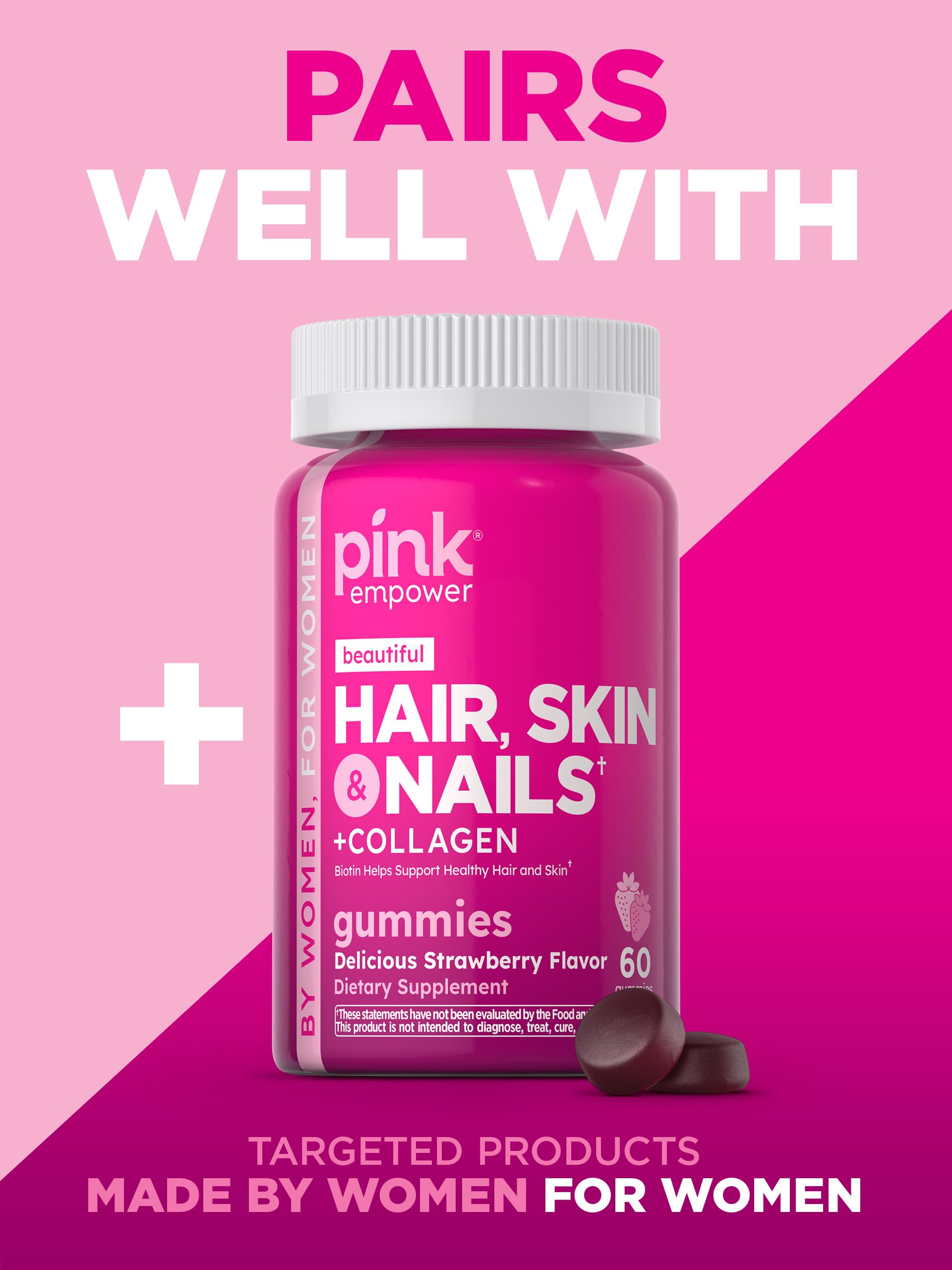 PINK Prenatal Vitamins | 60 Gummies with DHA and Folic Acid | Non-GMO & Gluten Free Multivitamin | Fruit Flavor
