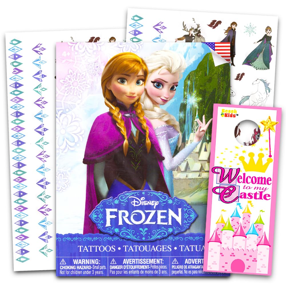 Disney Frozen Tattoos ~ 50 Count Elsa Anna and Olaf Temporary Tattoos for Girls Boys Kids