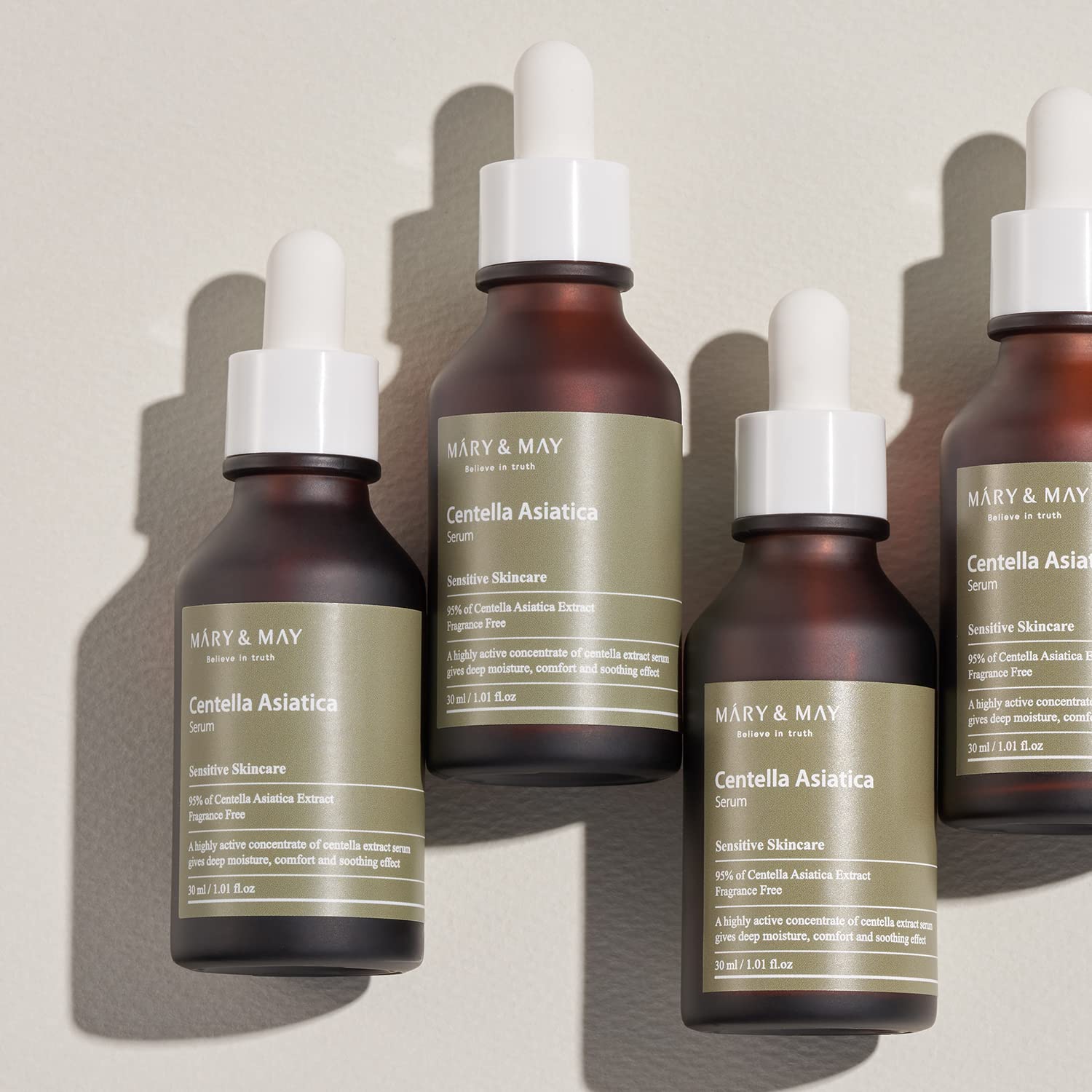 Mary&May Centella Asiatica Serum, 95% of Centella Asiatica Extract to soothe sensitive skin, Fragrance Free 1.01 fl oz