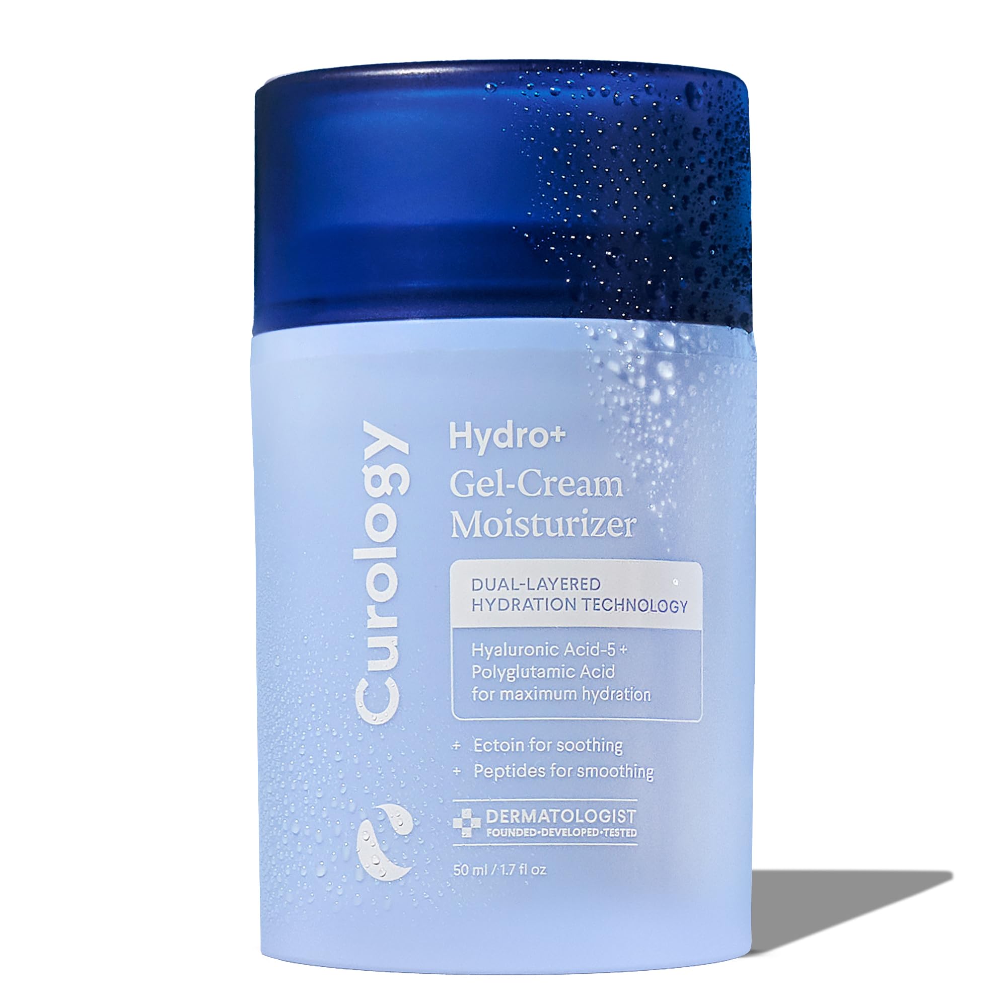Curology Hydro+ Gel Cream Moisturizer, Lightweight Face Lotion, Hydrating Hyaluronic Acid-5 Complex, Sensitive Skin Care, Fragrance Free, 1.7 fl oz